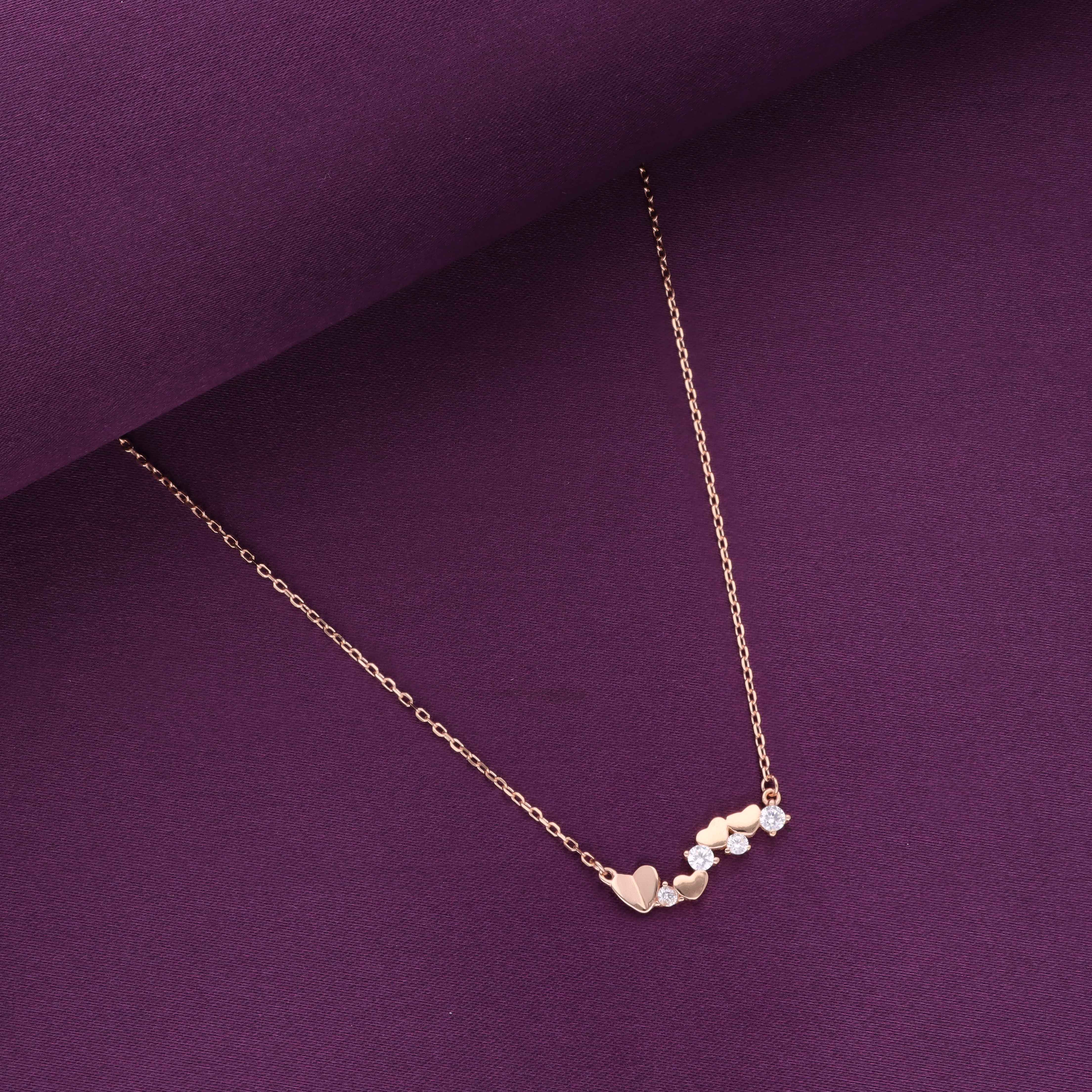 Sterling Silver String of Heart Necklace - Image 4