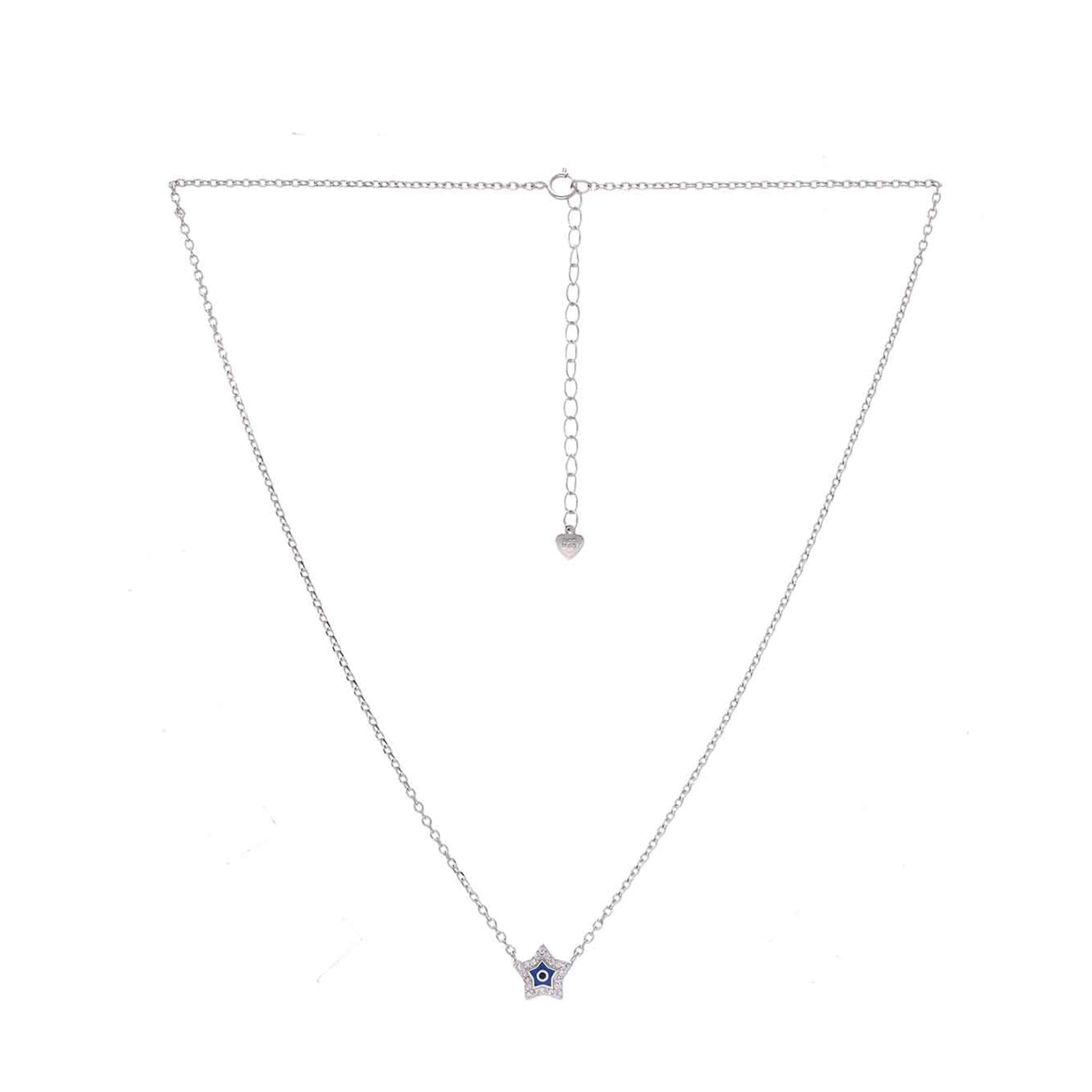 Sterling Silver Star Evil Eye Necklace - Image 6