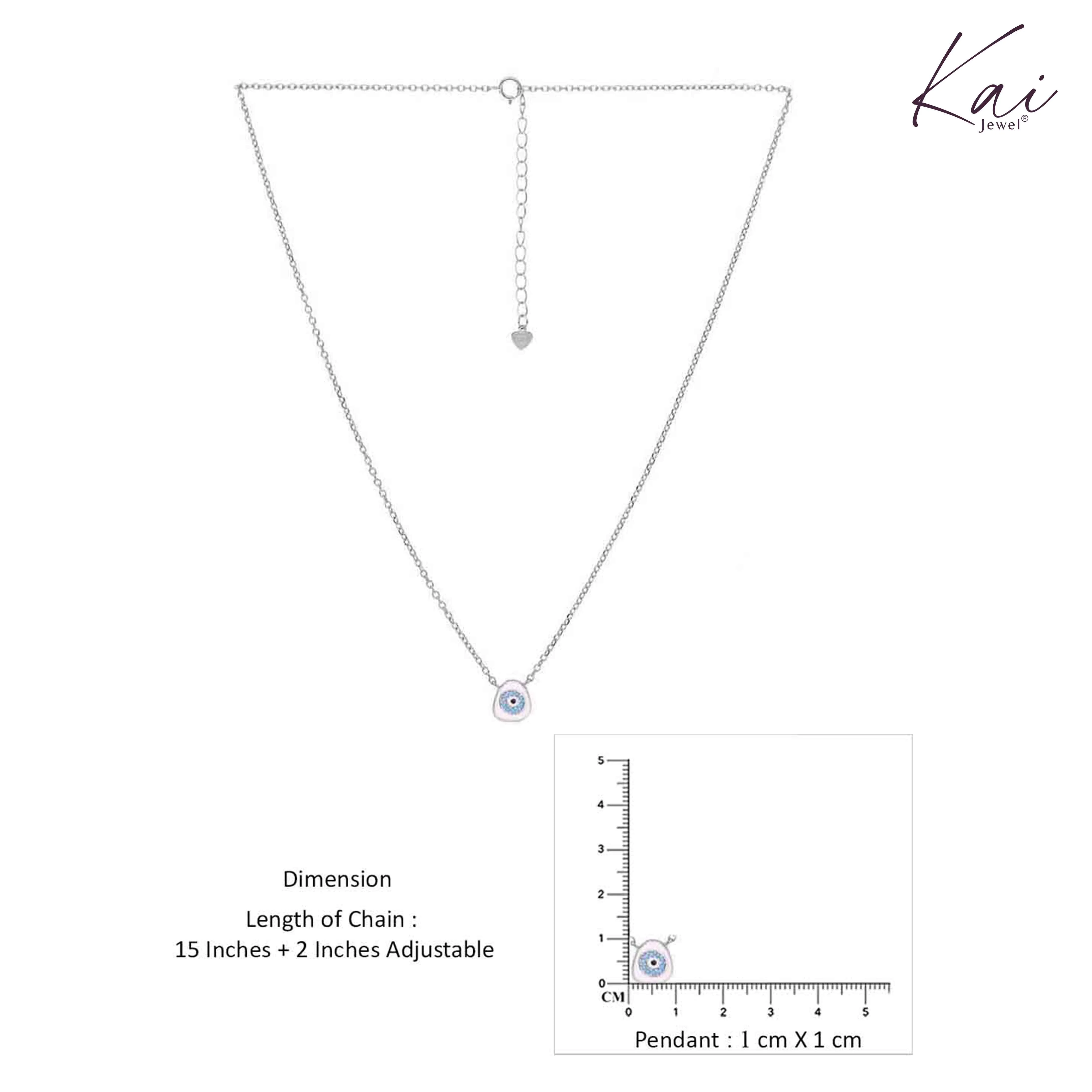 Sterling Silver Chic Evil Eye Necklace - Image 6