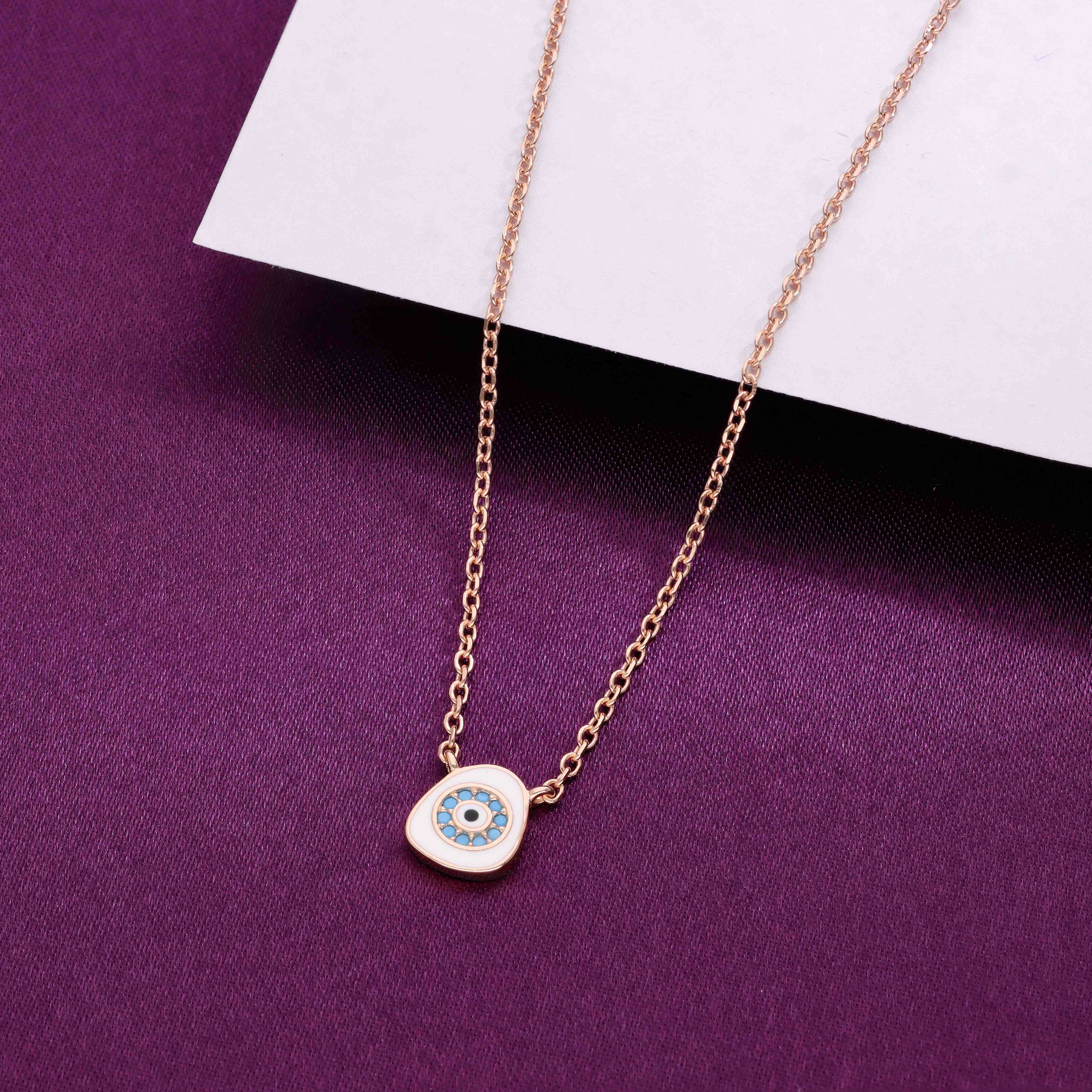 Sterling Silver Chic Evil Eye Necklace - Image 8