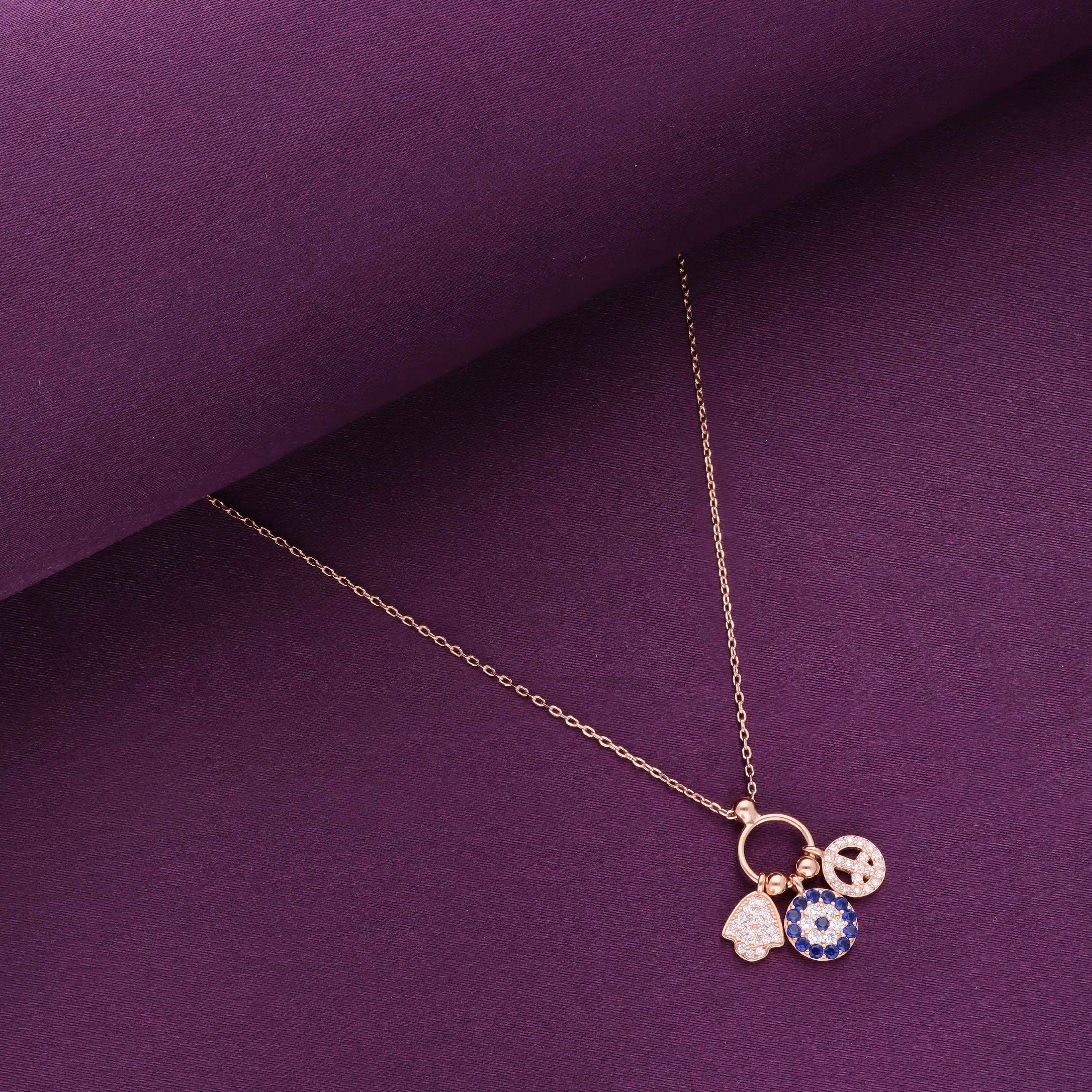 Sterling Silver Evil Eye Charm Necklace - Image 4