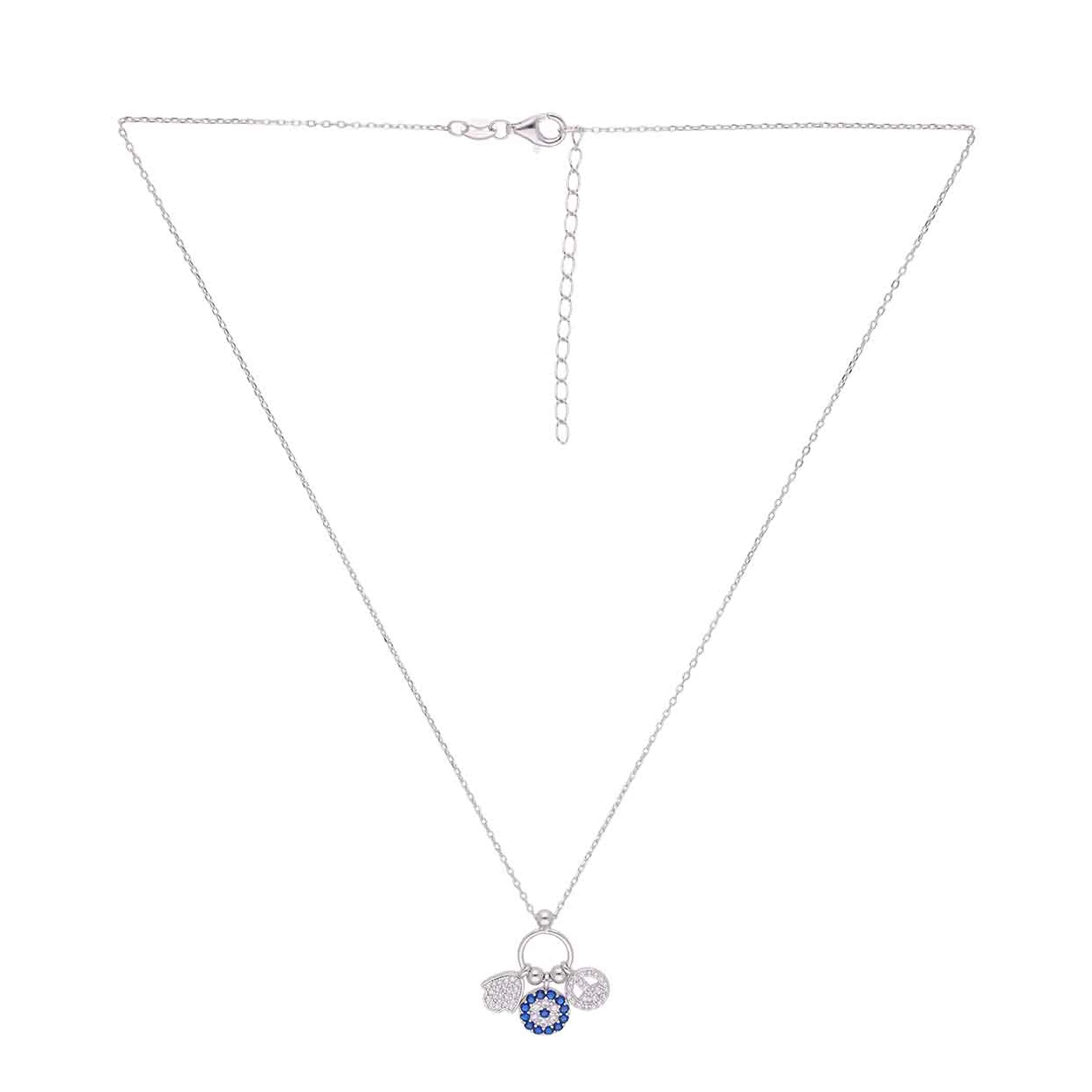 Sterling Silver Evil Eye Charm Necklace - Image 6