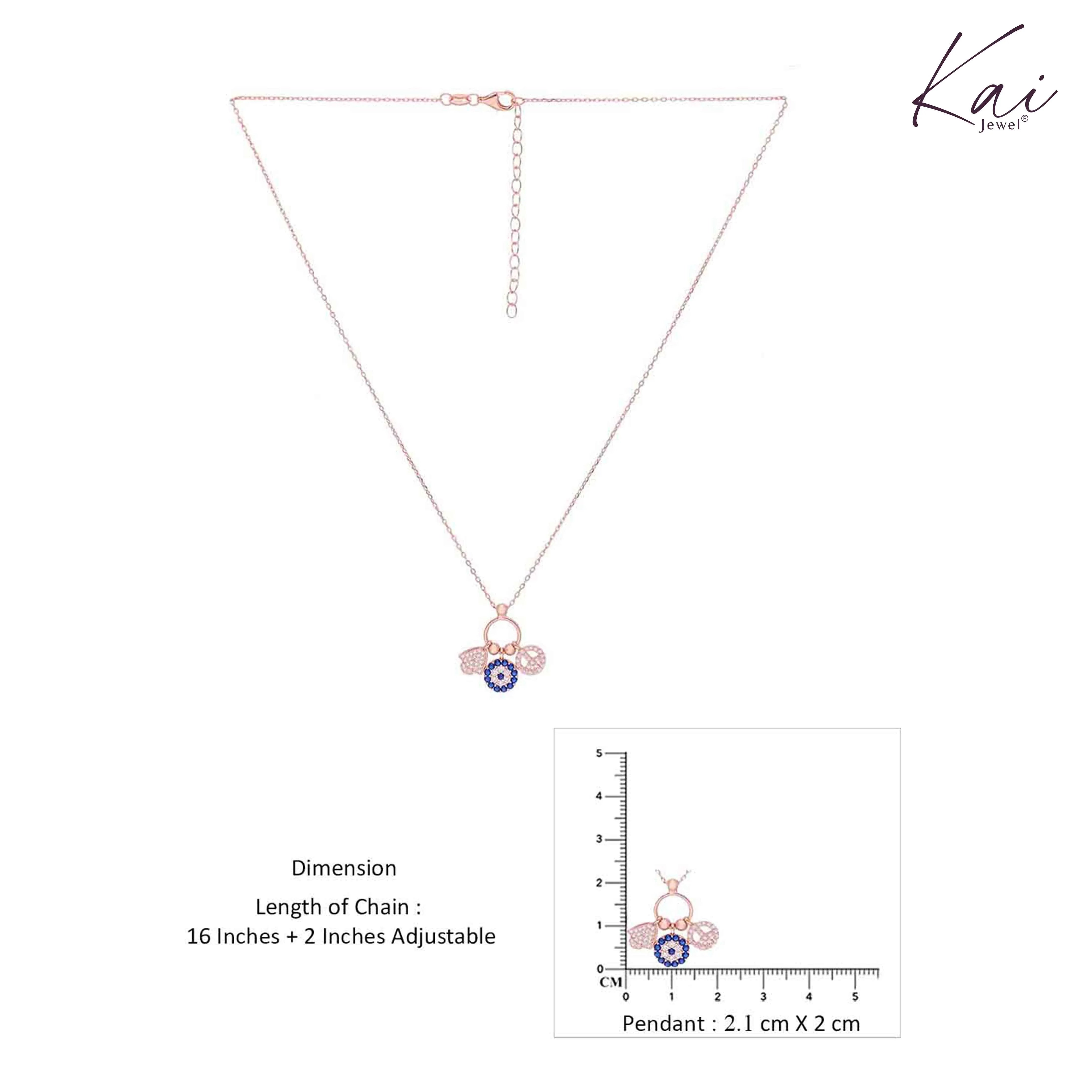 Sterling Silver Evil Eye Charm Necklace - Image 7