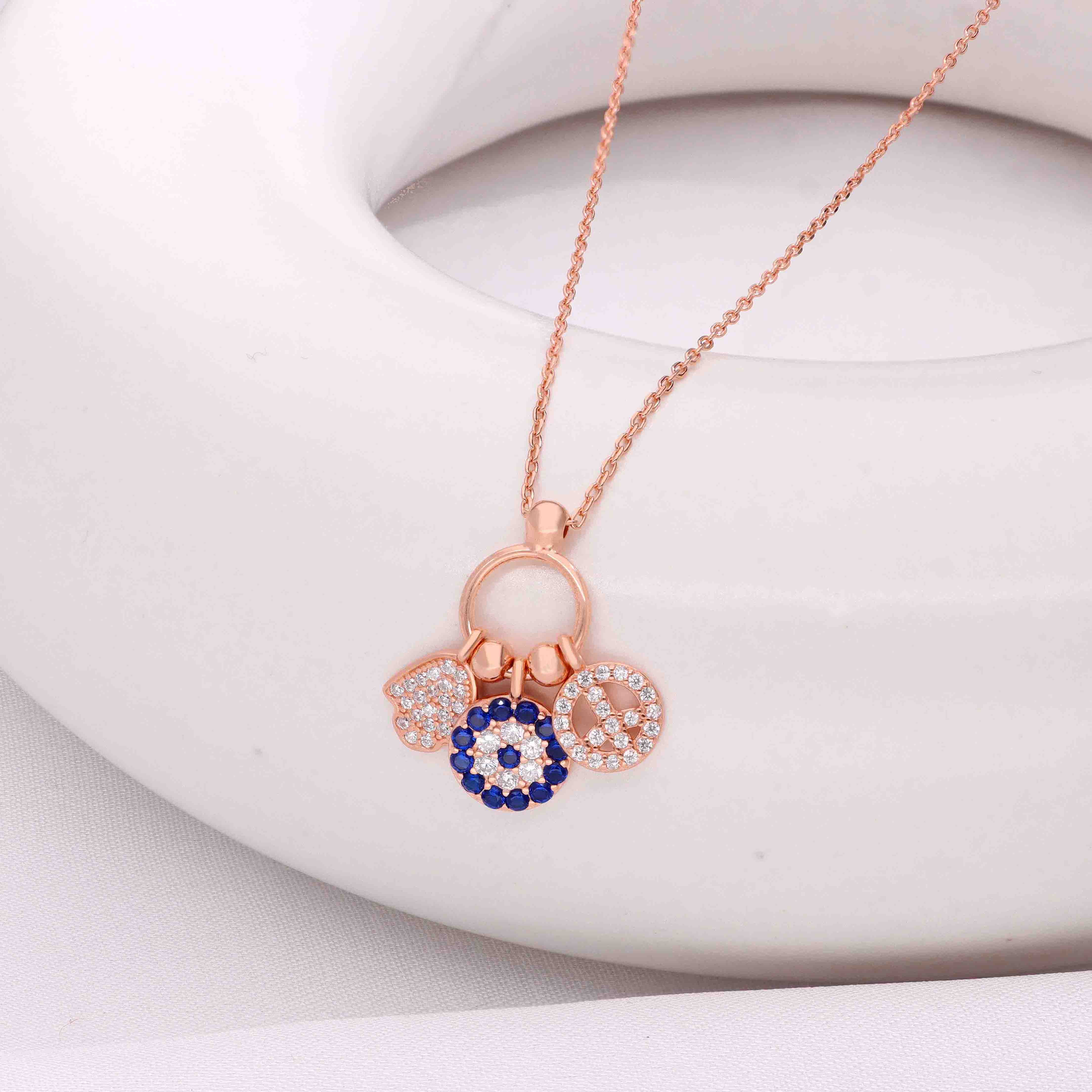 Sterling Silver Evil Eye Charm Necklace - Image 9