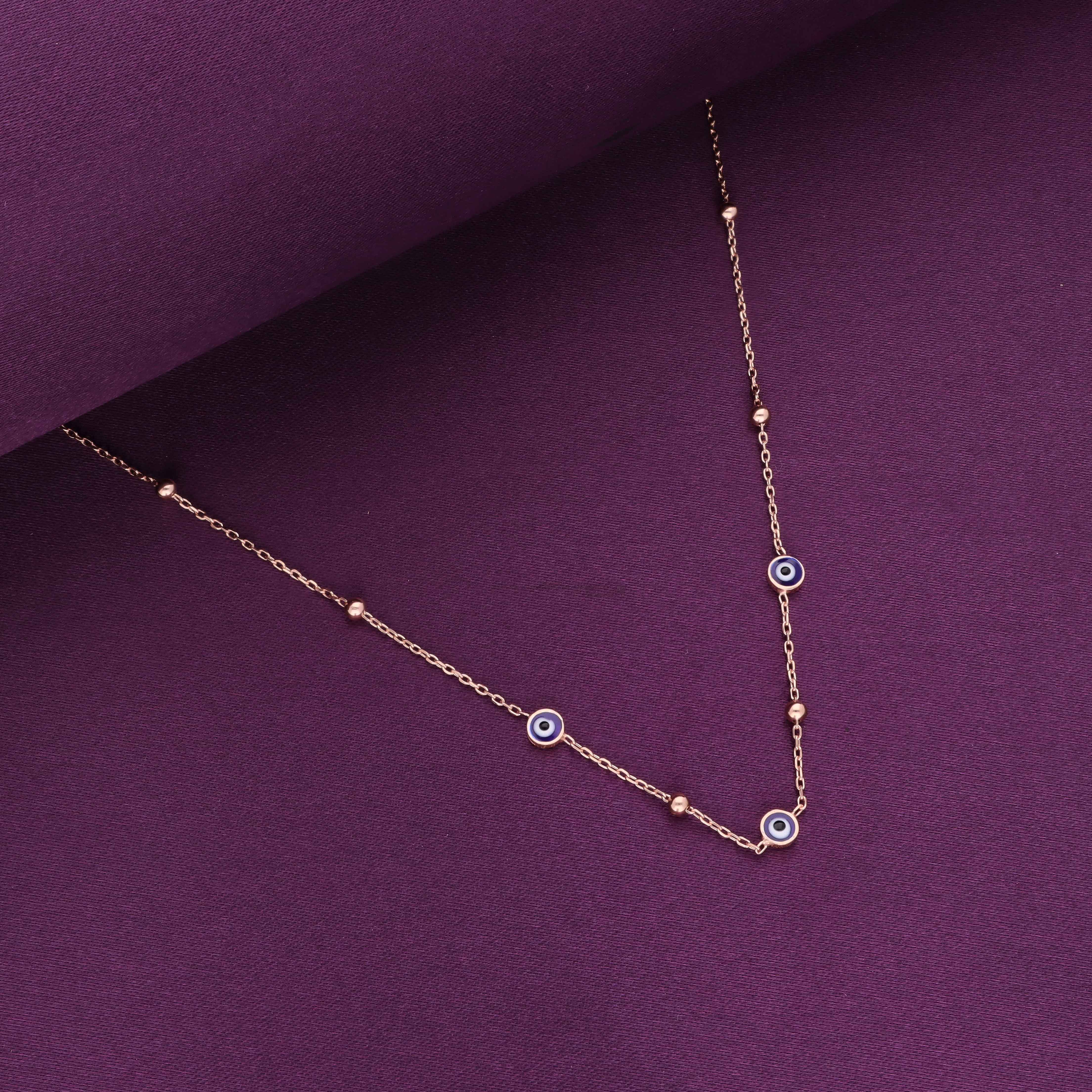 Sterling Silver Evil Eye Beads Chain Necklace - Image 2