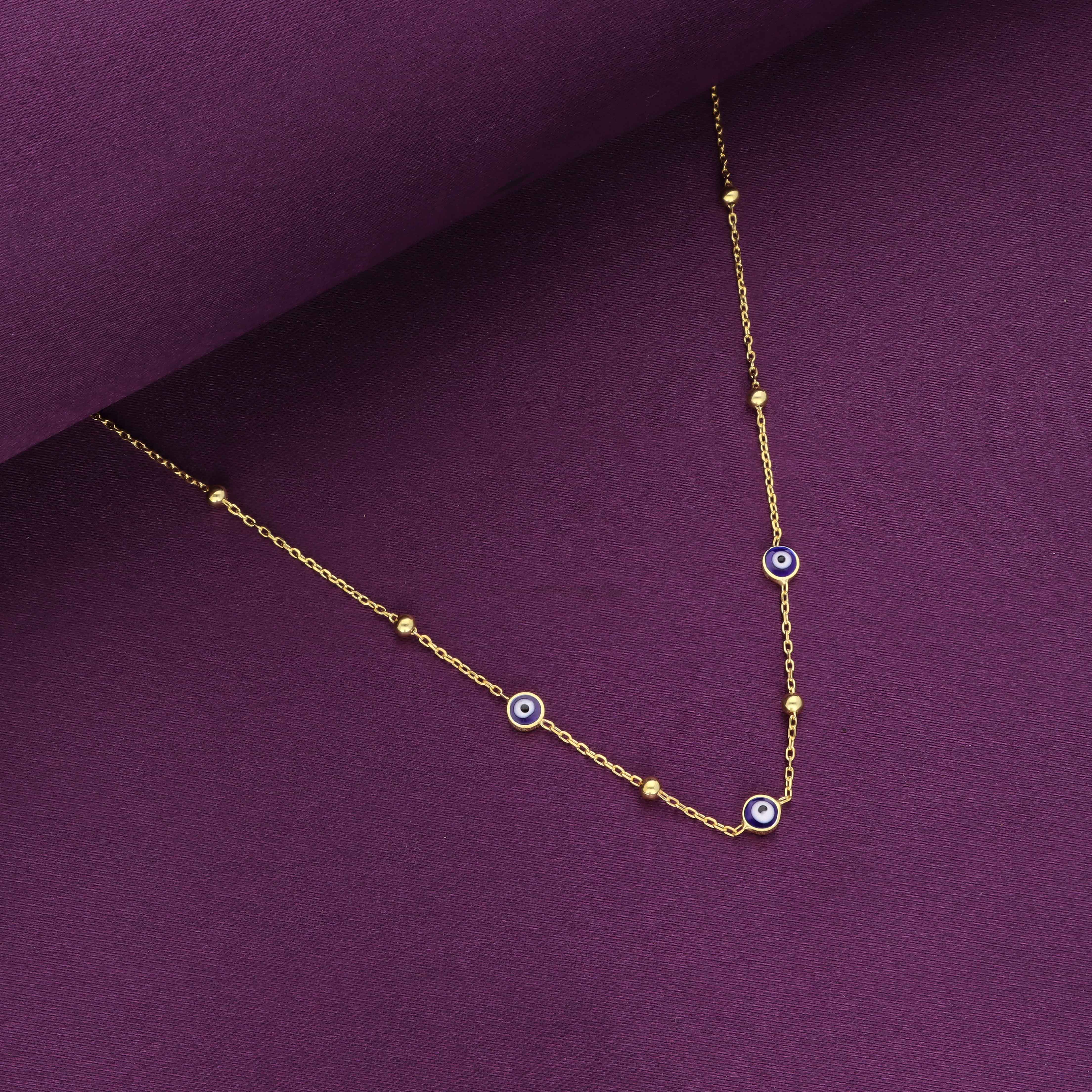 Sterling Silver Evil Eye Beads Chain Necklace - Image 3