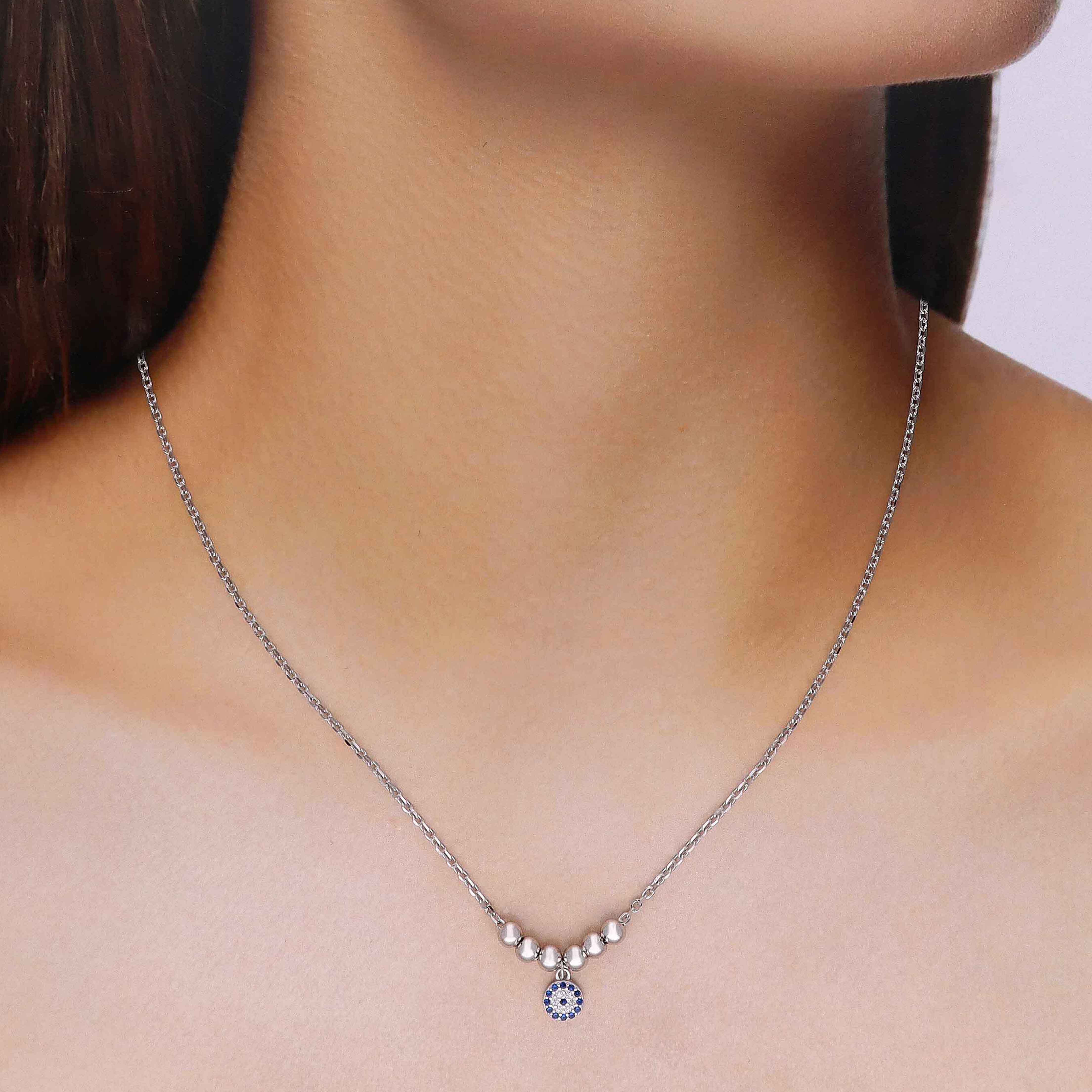 Sterling Silver Casual Evil Eye Necklace - Image 5