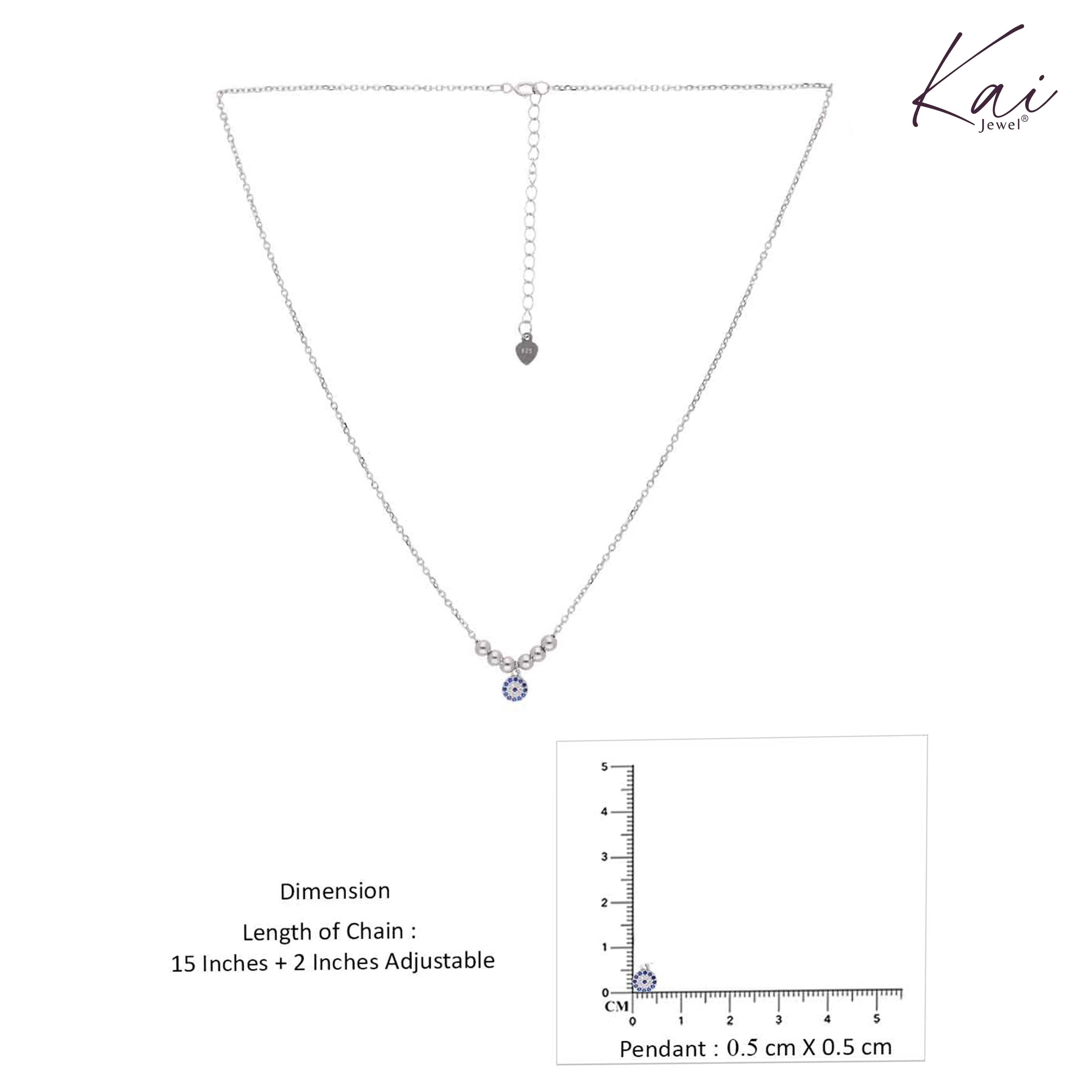 Sterling Silver Casual Evil Eye Necklace - Image 8