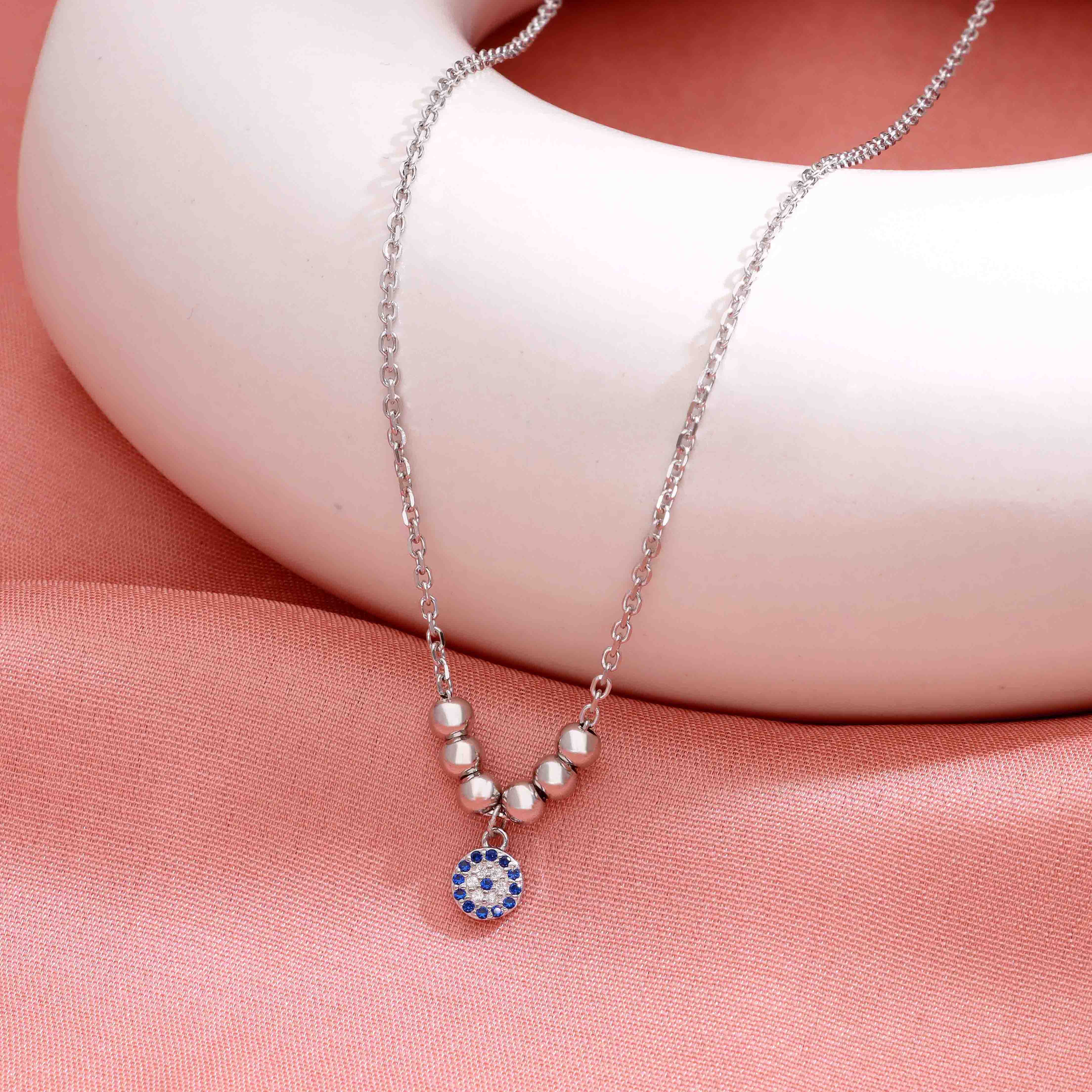 Sterling Silver Casual Evil Eye Necklace - Image 9