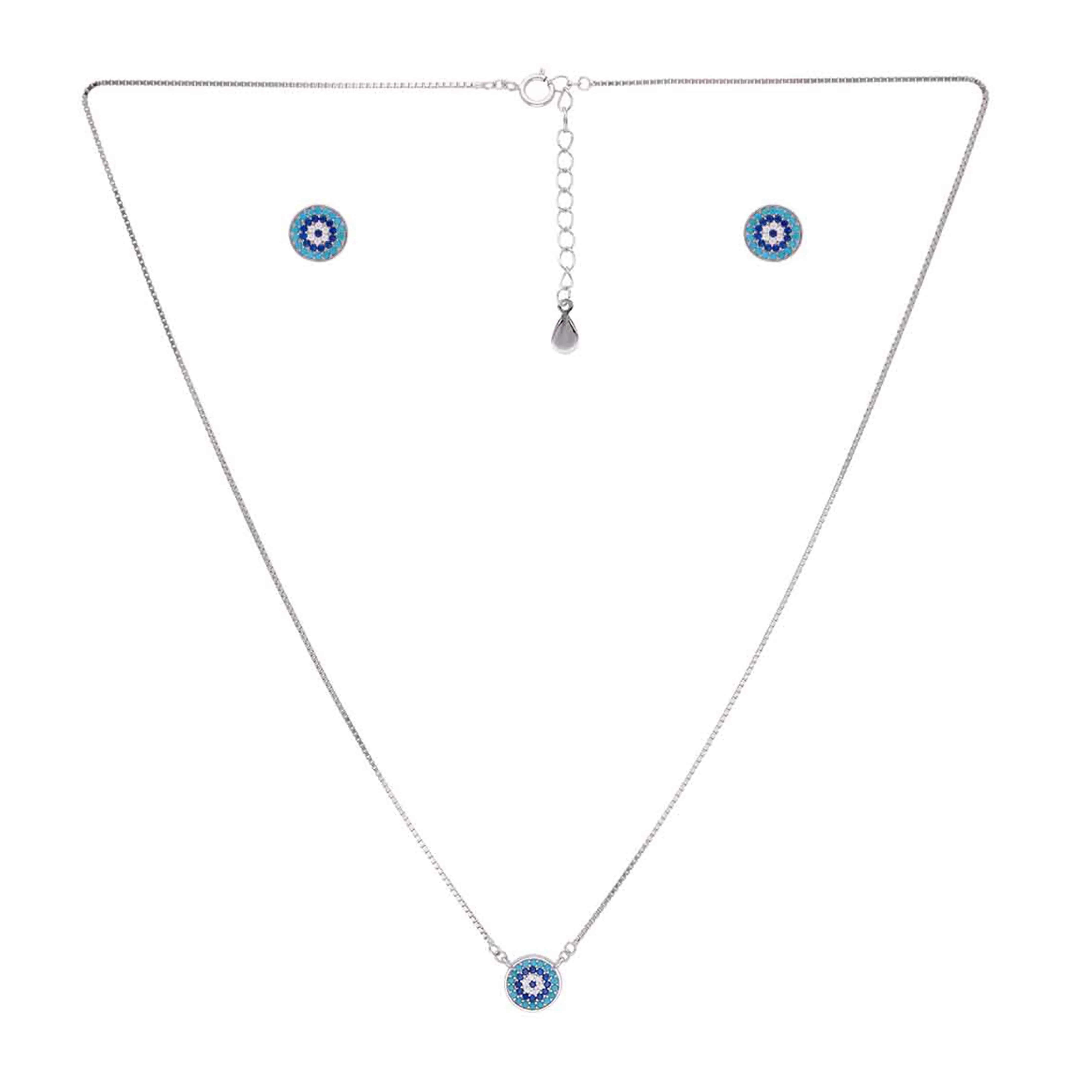 Sterling Silver Chic Evil Eye Necklace Set - Image 5