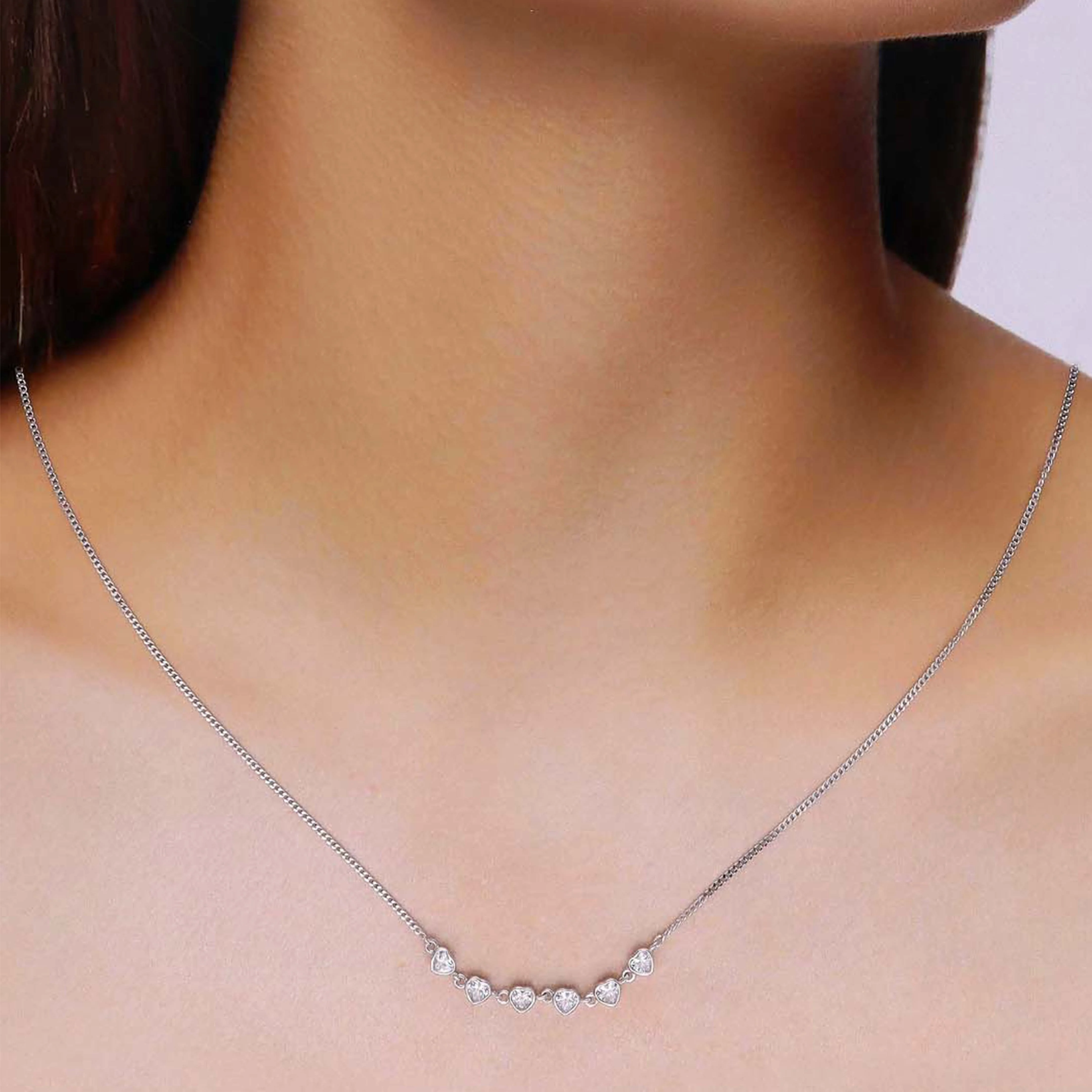 Sterling String Of Hearts Necklace - Image 3