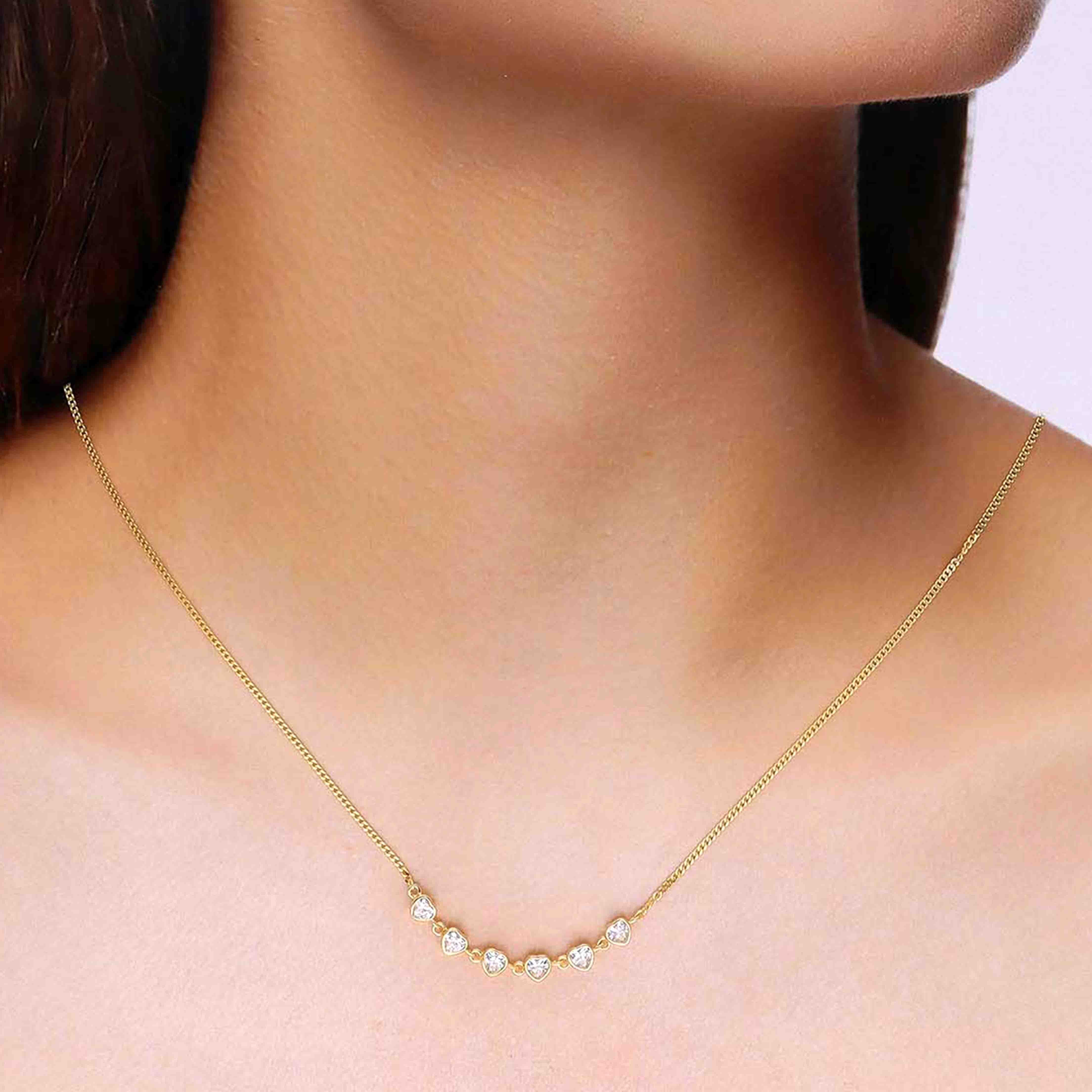 Sterling String Of Hearts Necklace - Image 4