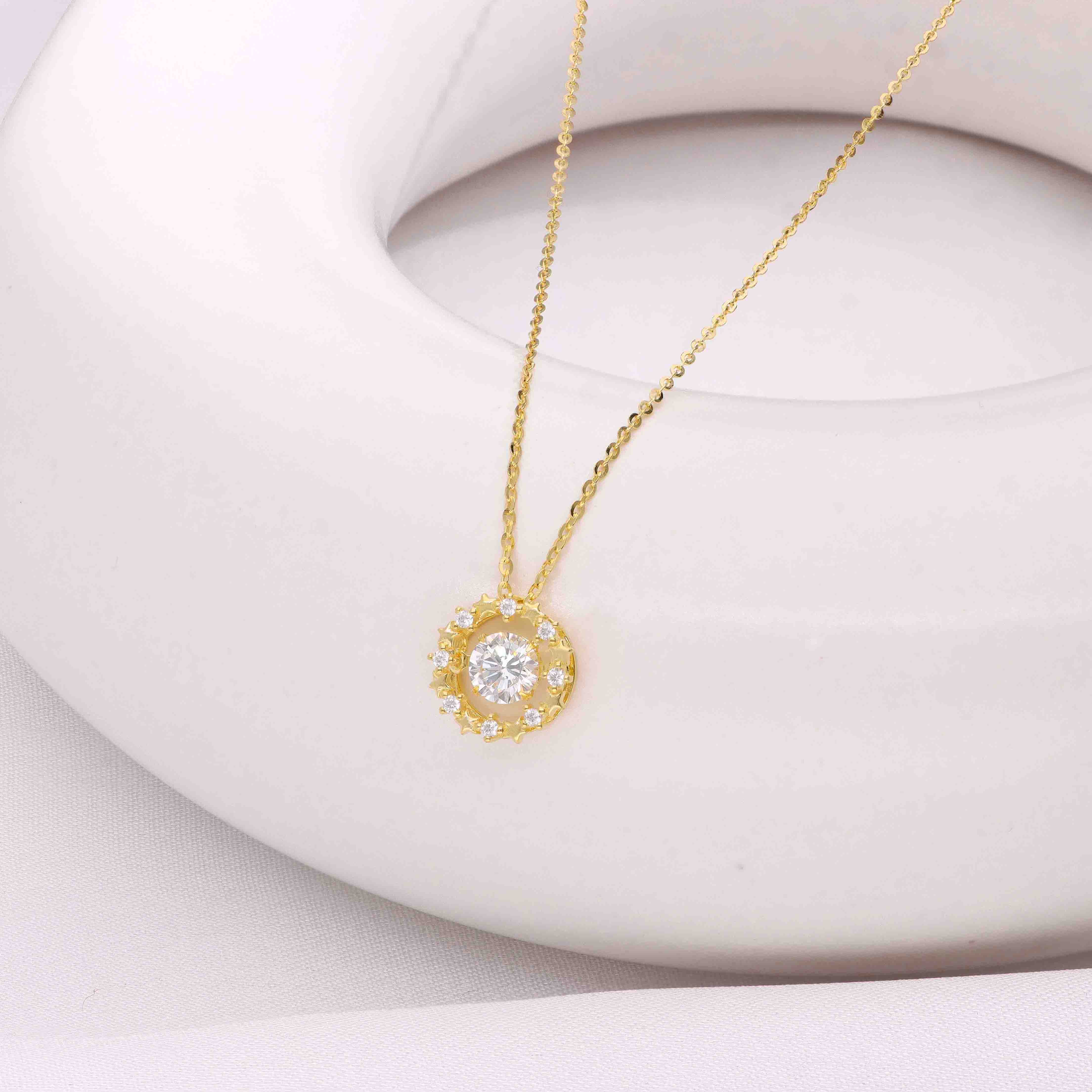 Sterling Silver Rose Gold Solitaire Brilliance Necklace - Image 10