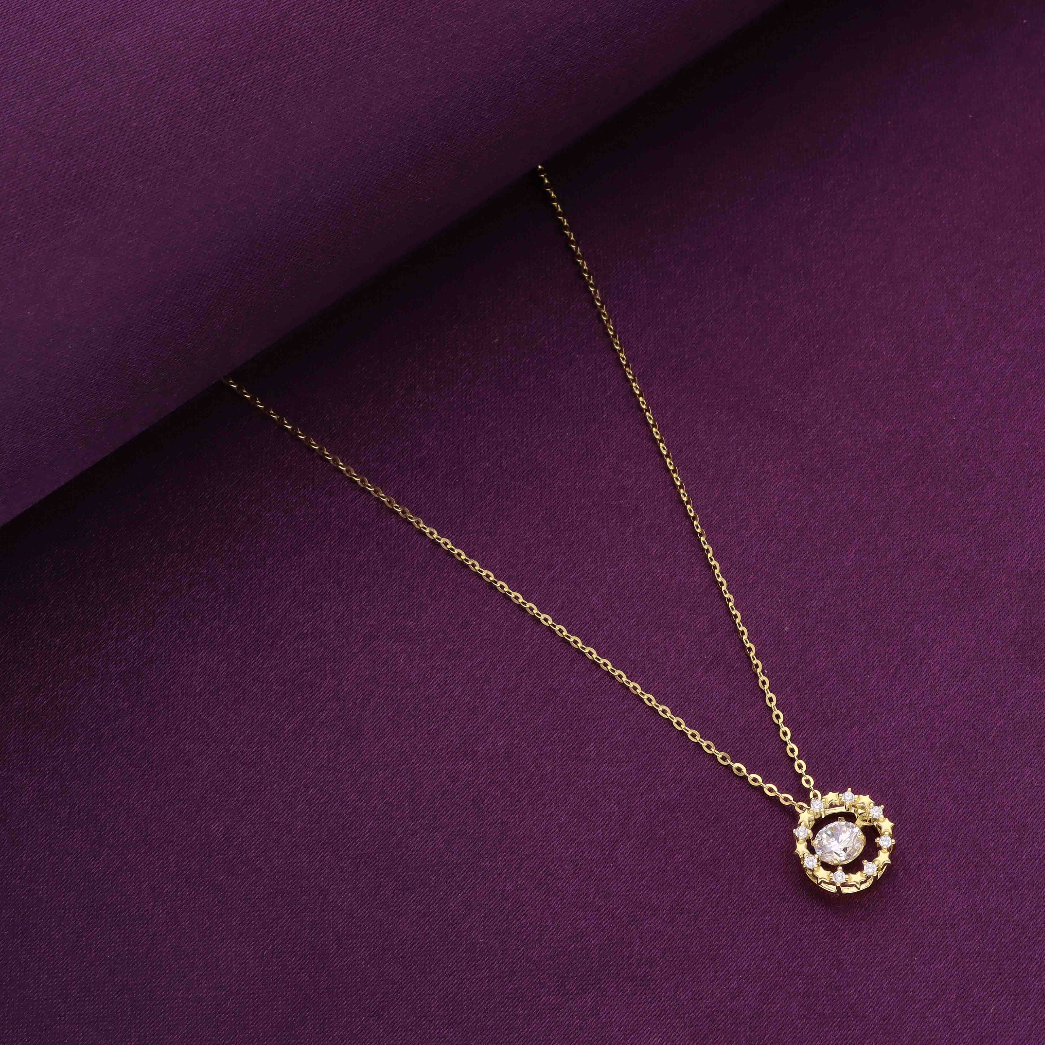 Sterling Silver Rose Gold Solitaire Brilliance Necklace - Image 4