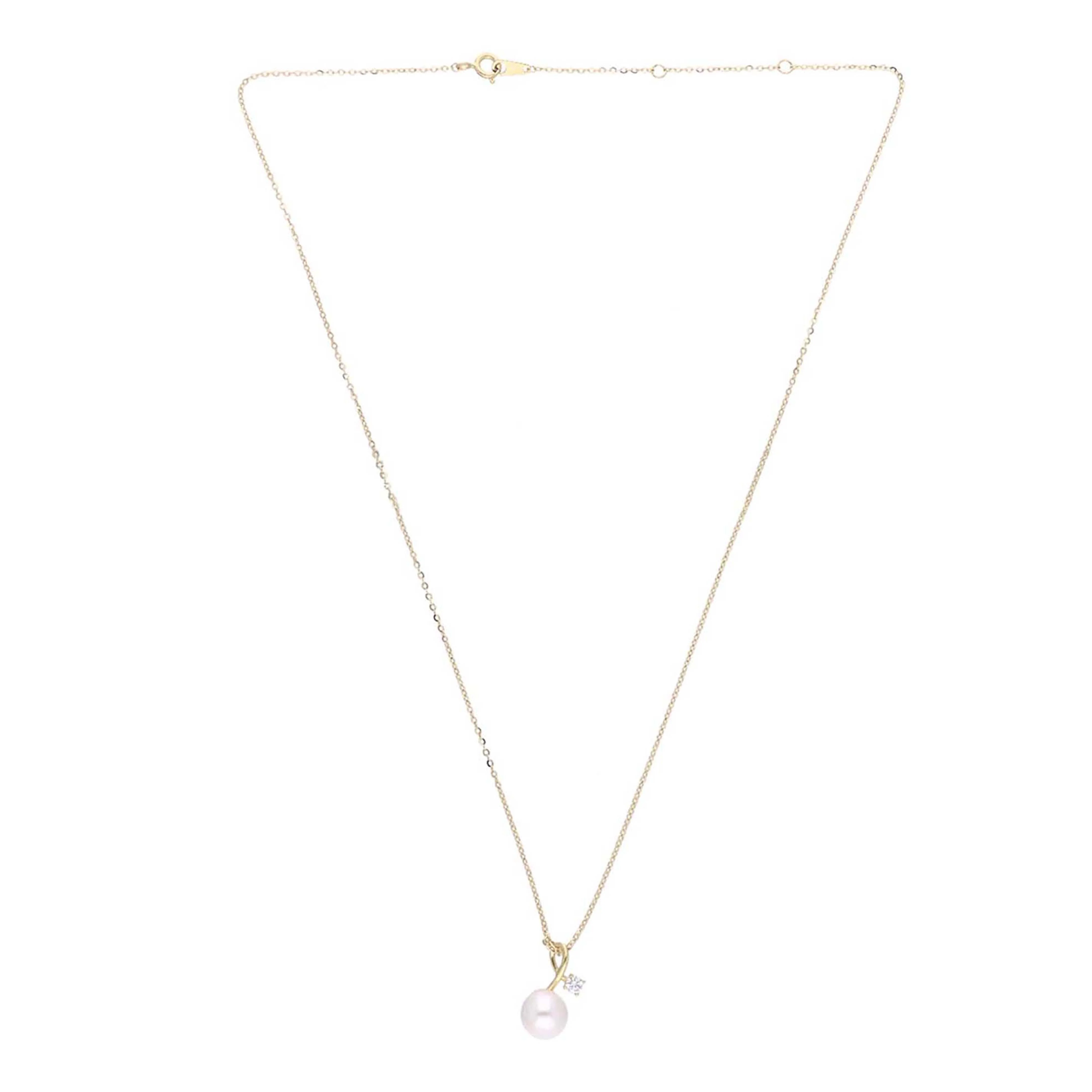 Sterling Silver Pink Twirl Pearl Necklace with Earring - Image 3