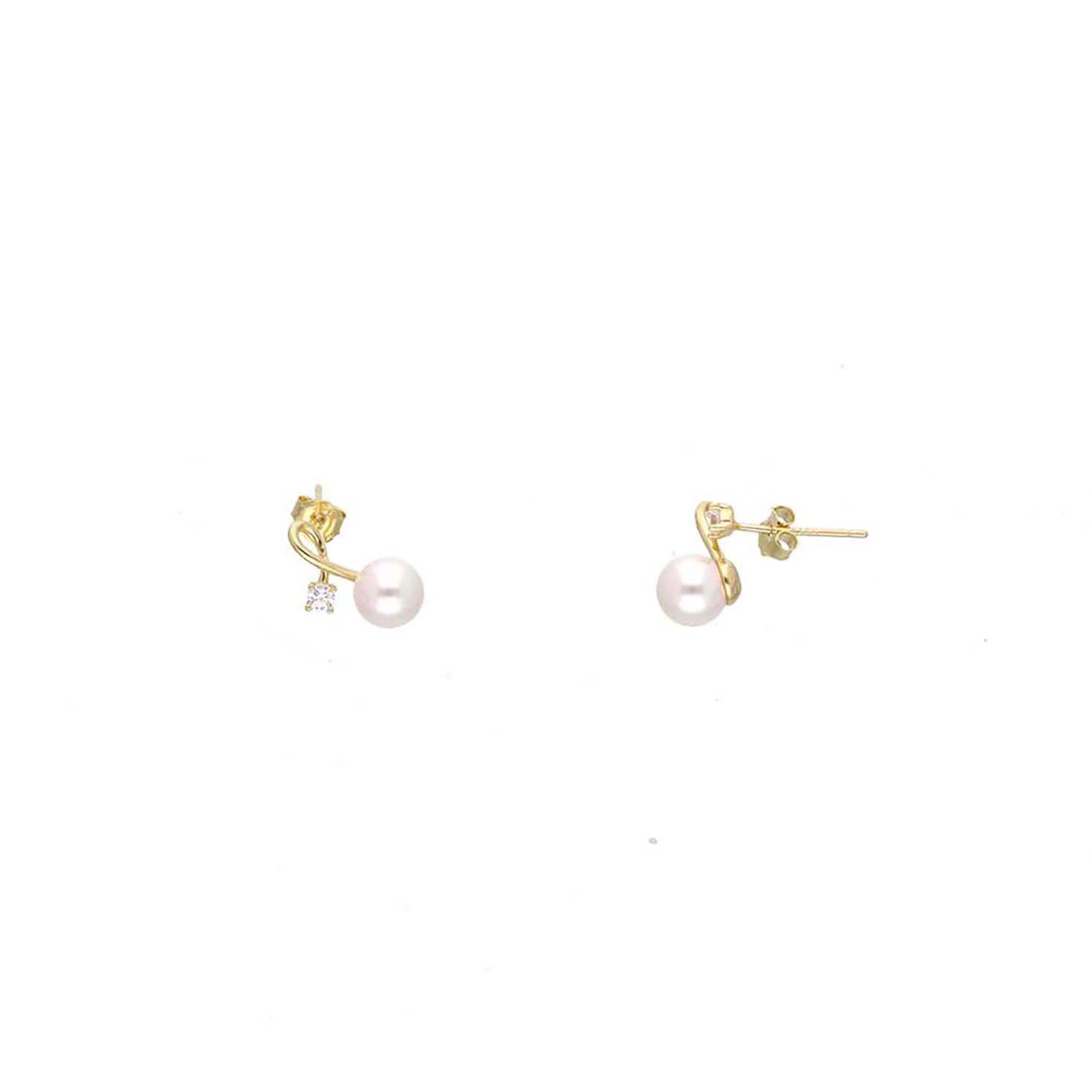 Sterling Silver Pink Twirl Pearl Necklace with Earring - Image 4