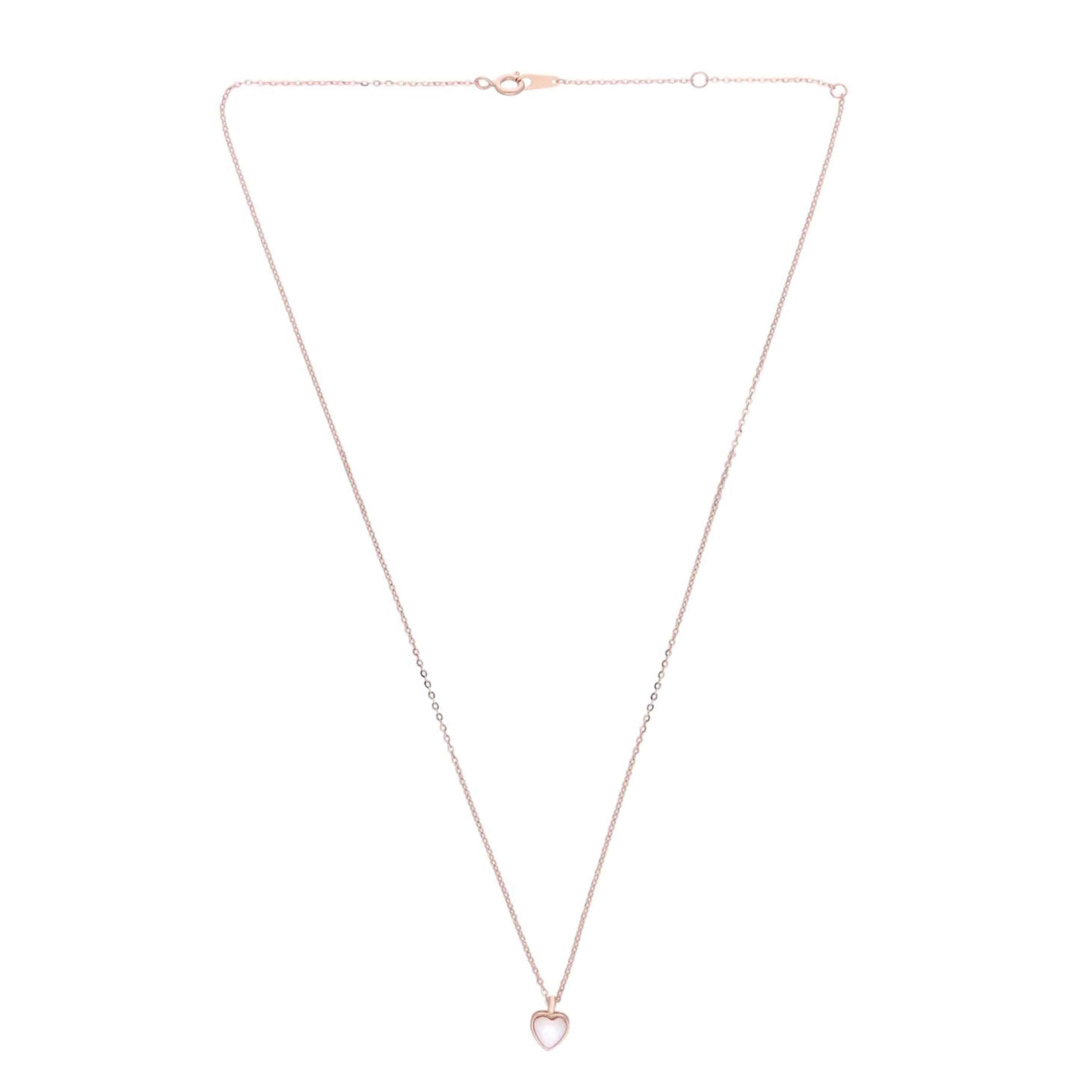 Sterling Silver Pink Moon Stone Heart Necklace - Image 4