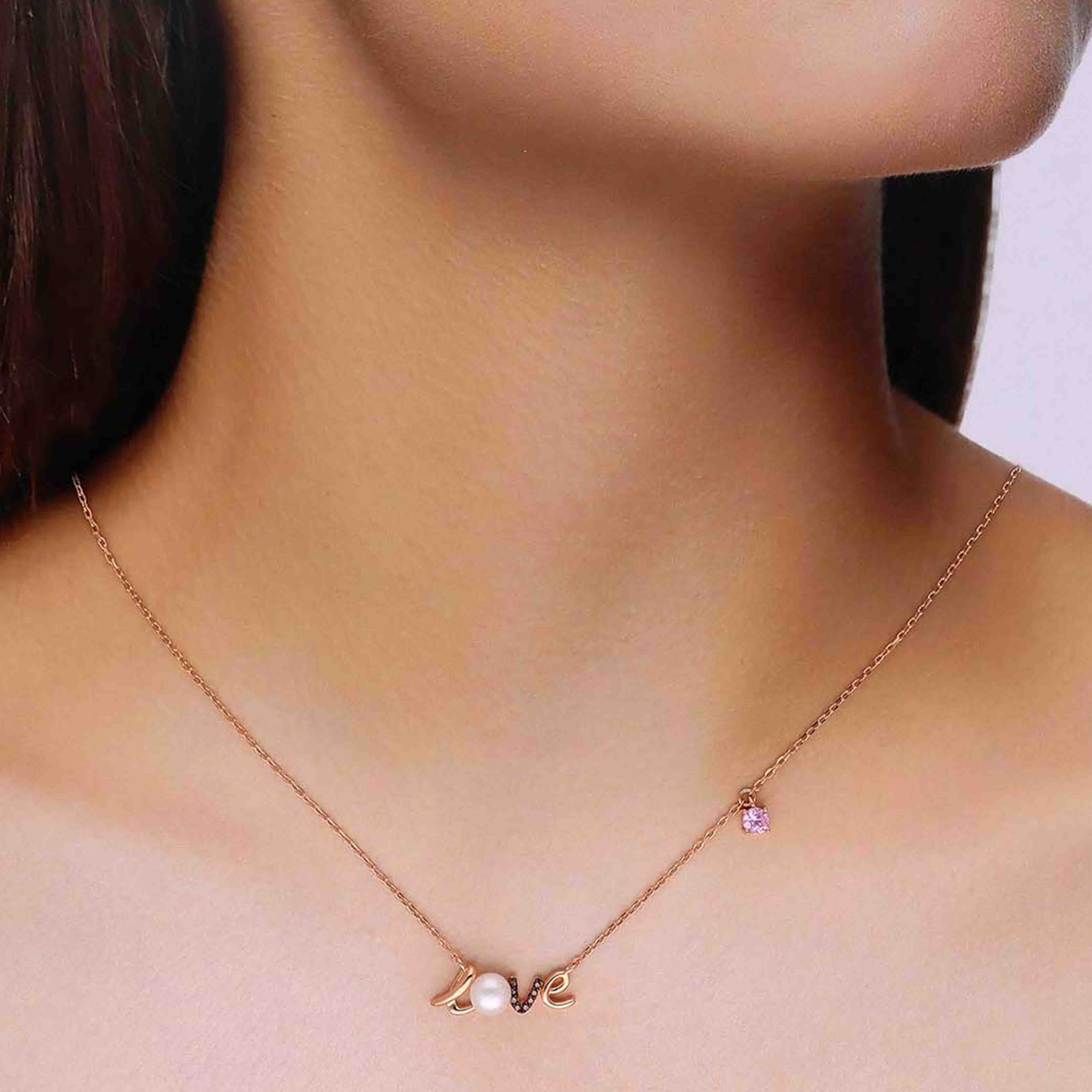Sterling White Love Pearl Necklace - Image 2