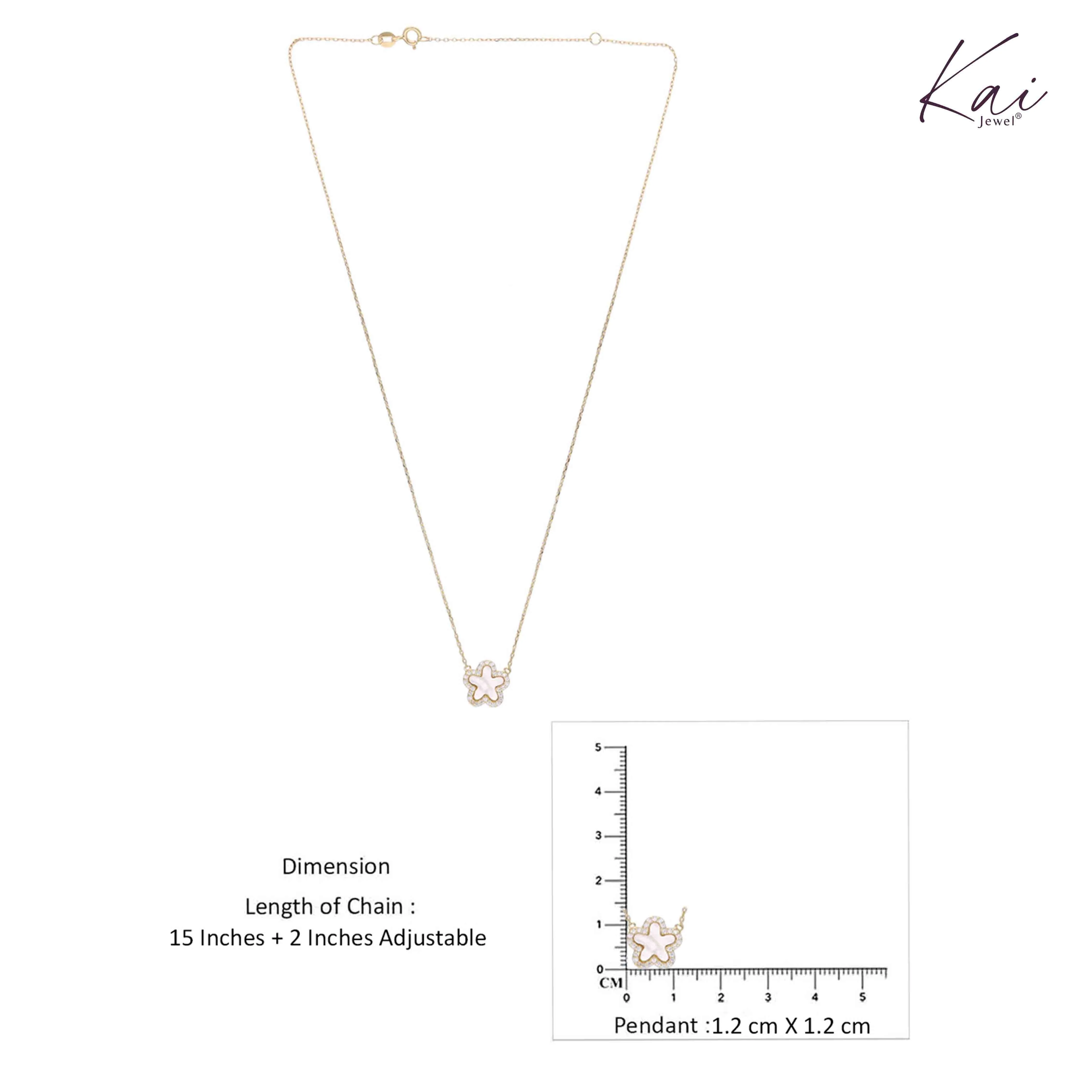 Sterling Silver Zircon Studded Star Necklace - Image 4