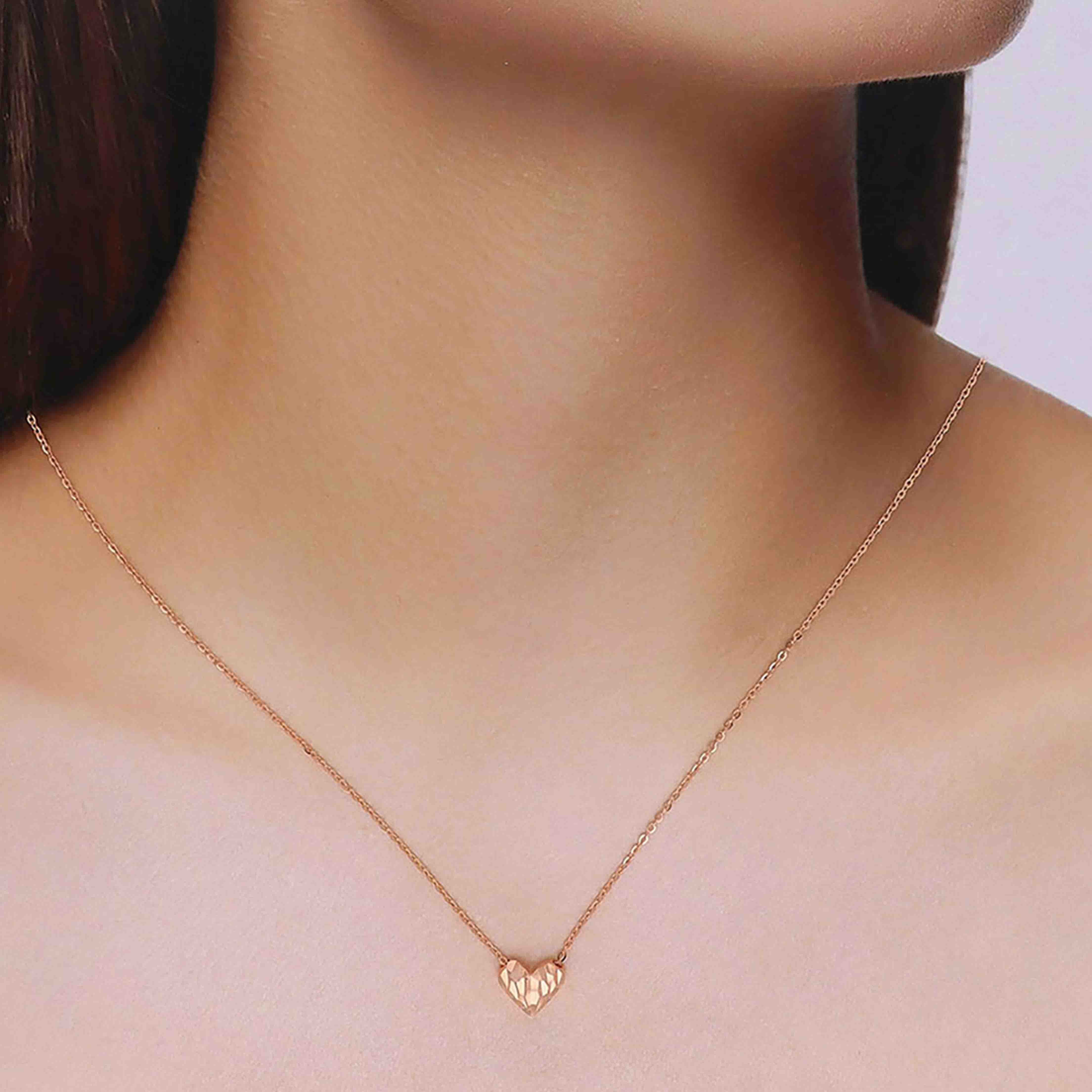 Sterling Silver Minimalistic Heart Necklace - Image 4