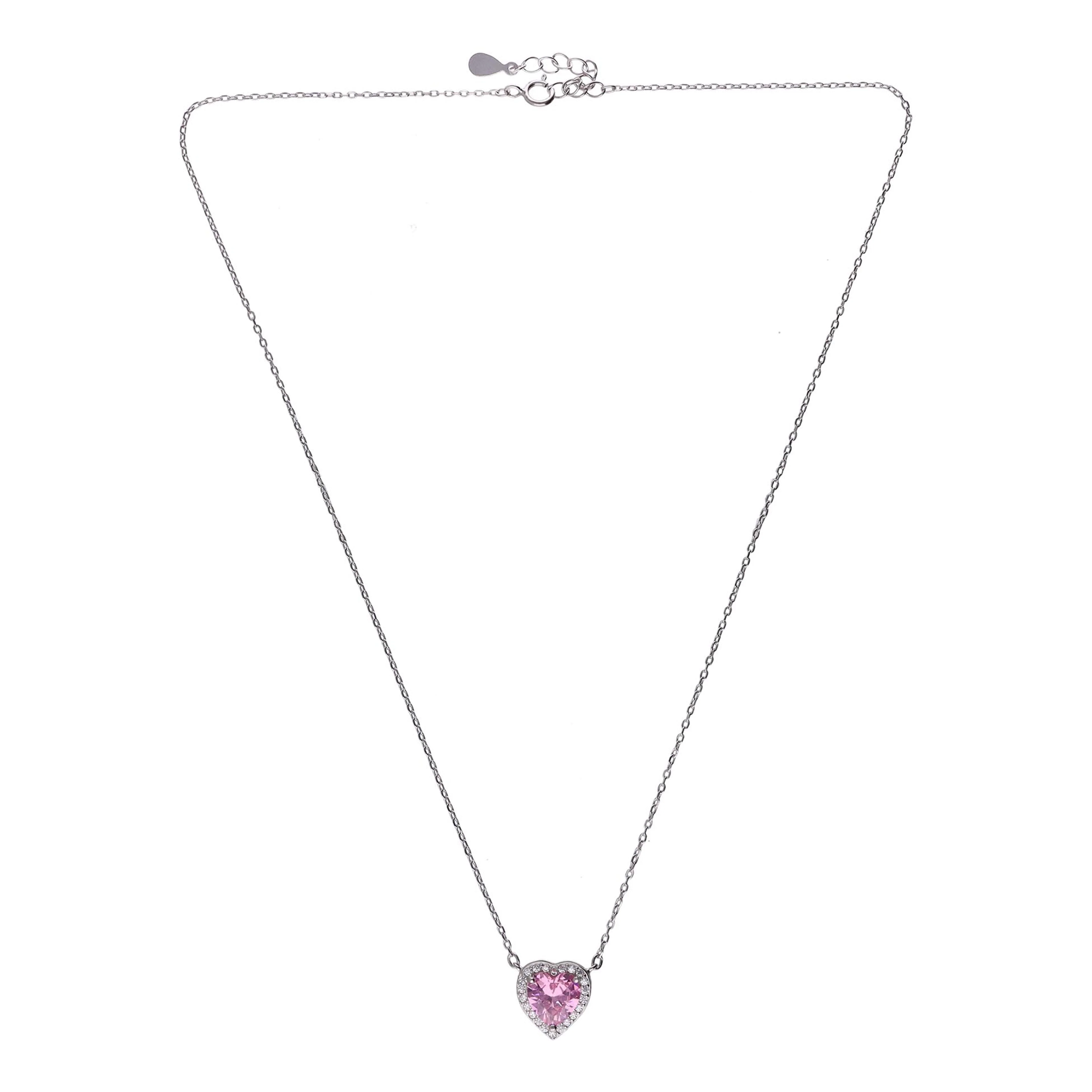 Sterling Pink Love Heart Necklace - Image 6