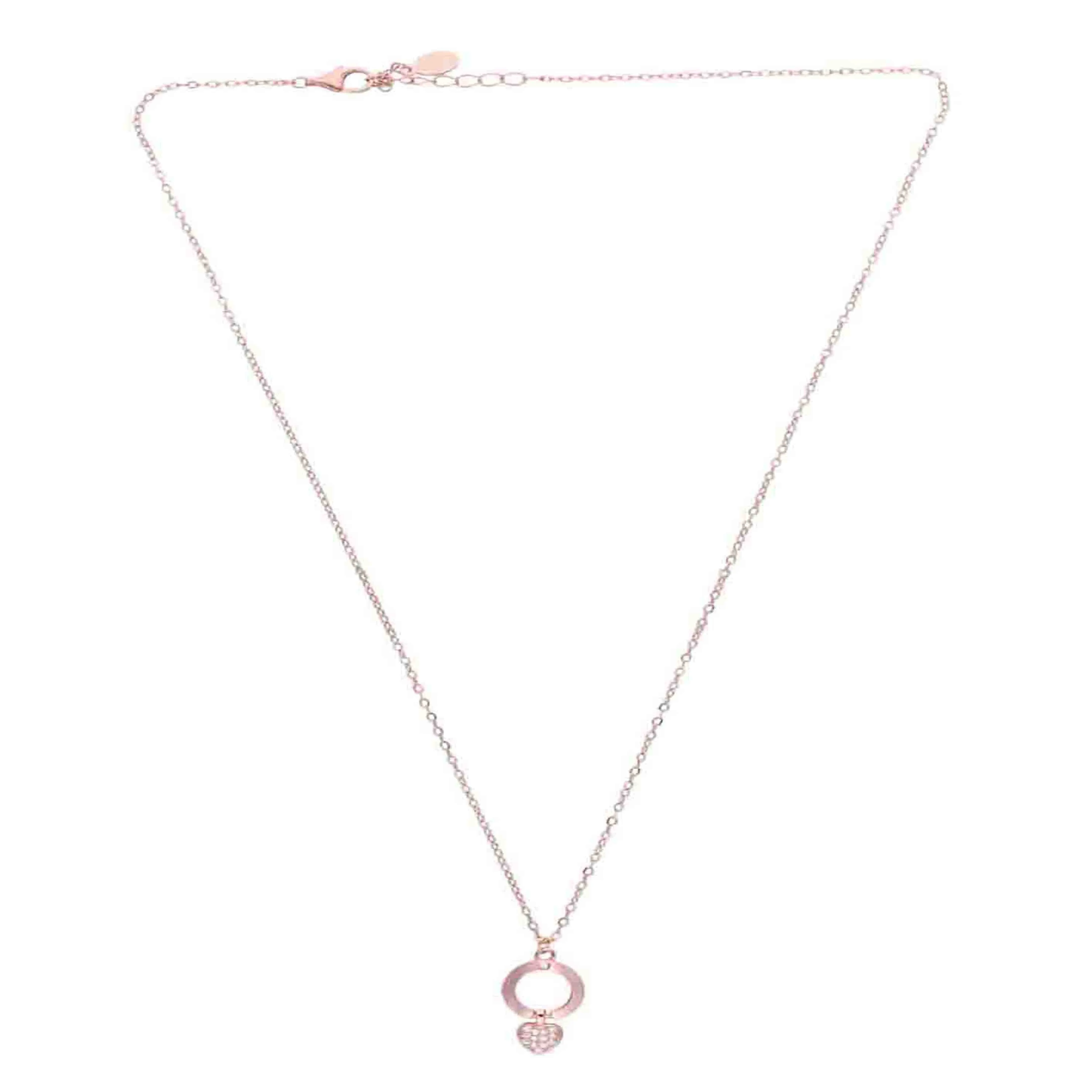 Sterling Rose Gold Minimalistic Heart Necklace - Image 4