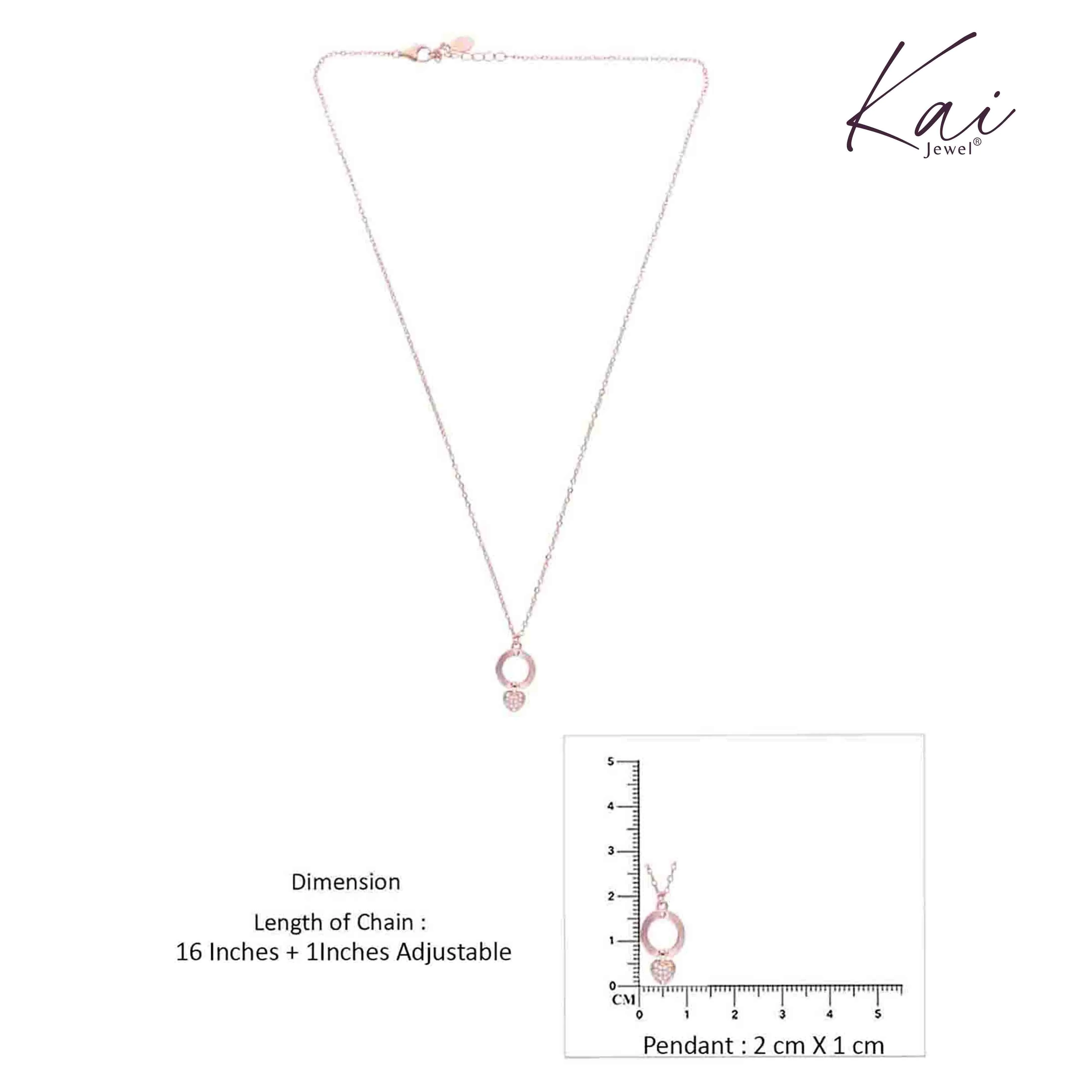 Sterling Rose Gold Minimalistic Heart Necklace - Image 5