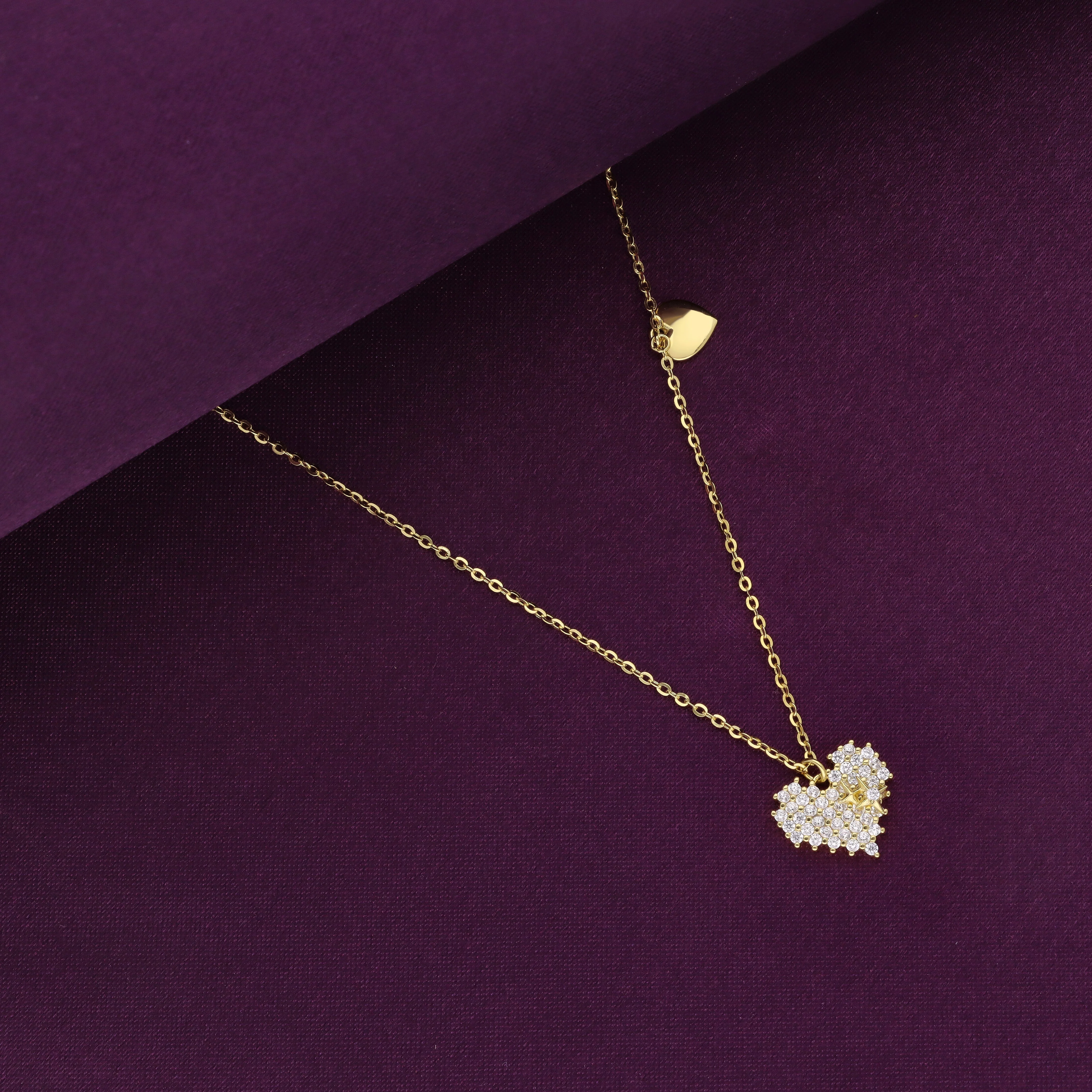 Sterling Silver Crystal Heart Necklace - Image 3