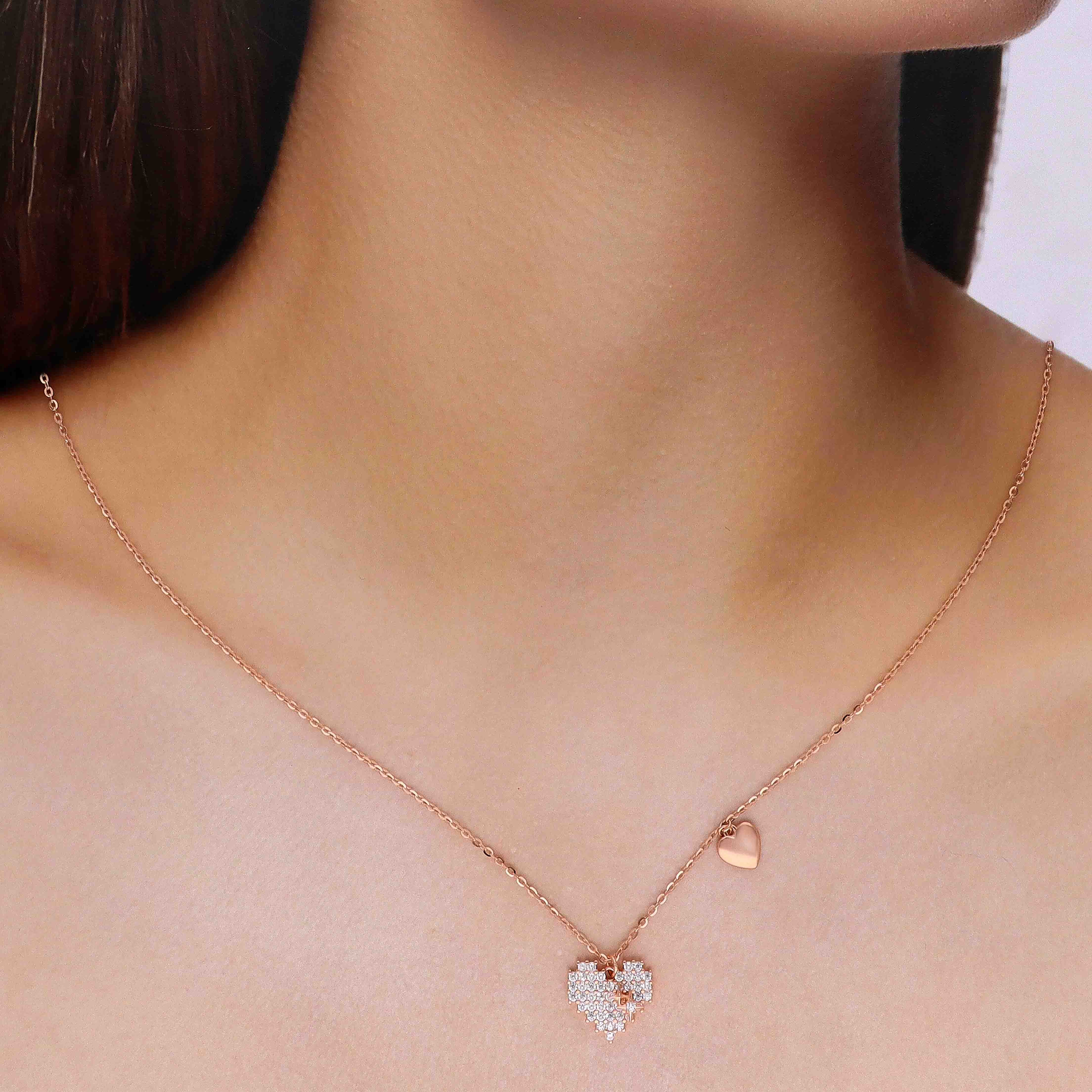 Sterling Silver Crystal Heart Necklace - Image 5