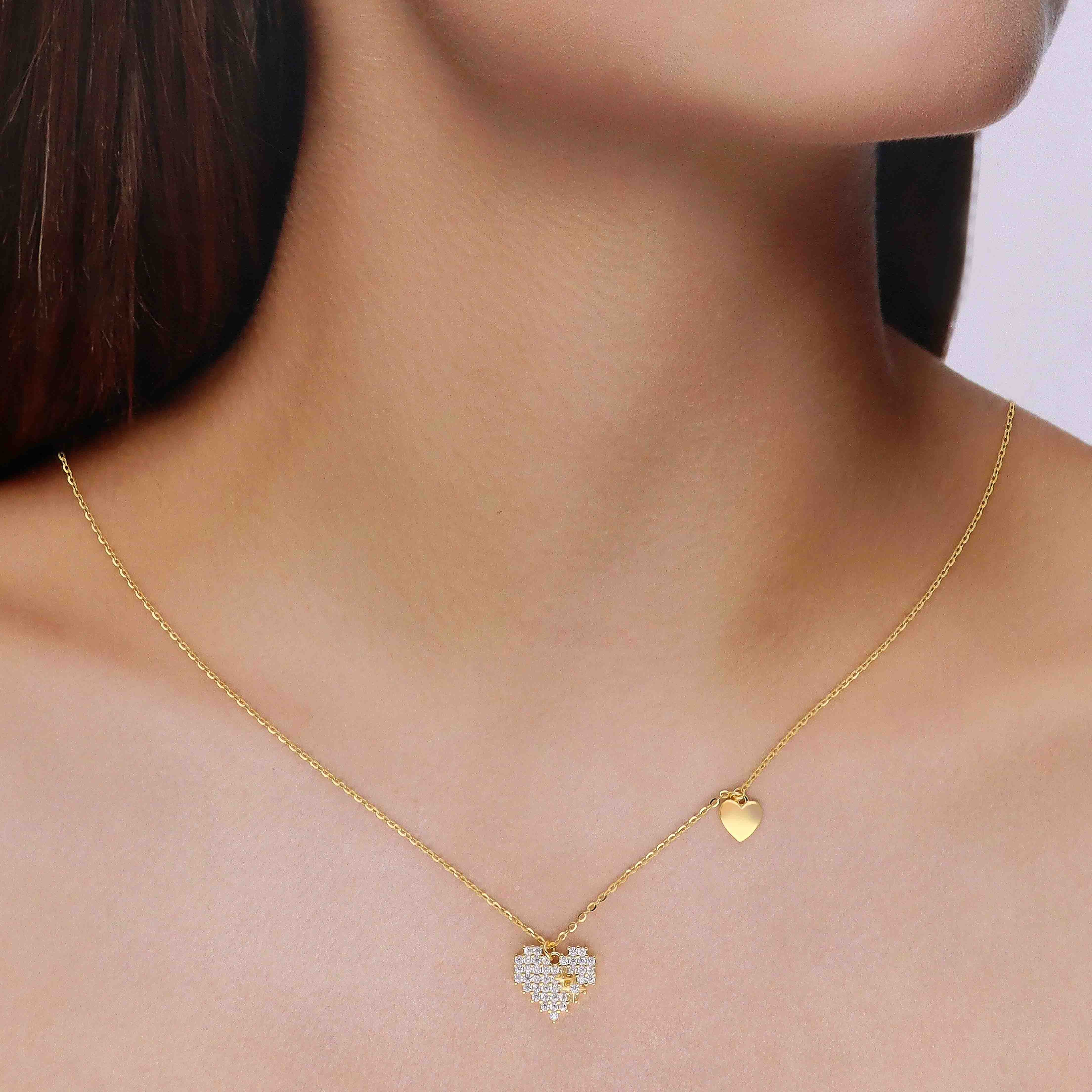 Sterling Silver Crystal Heart Necklace - Image 6
