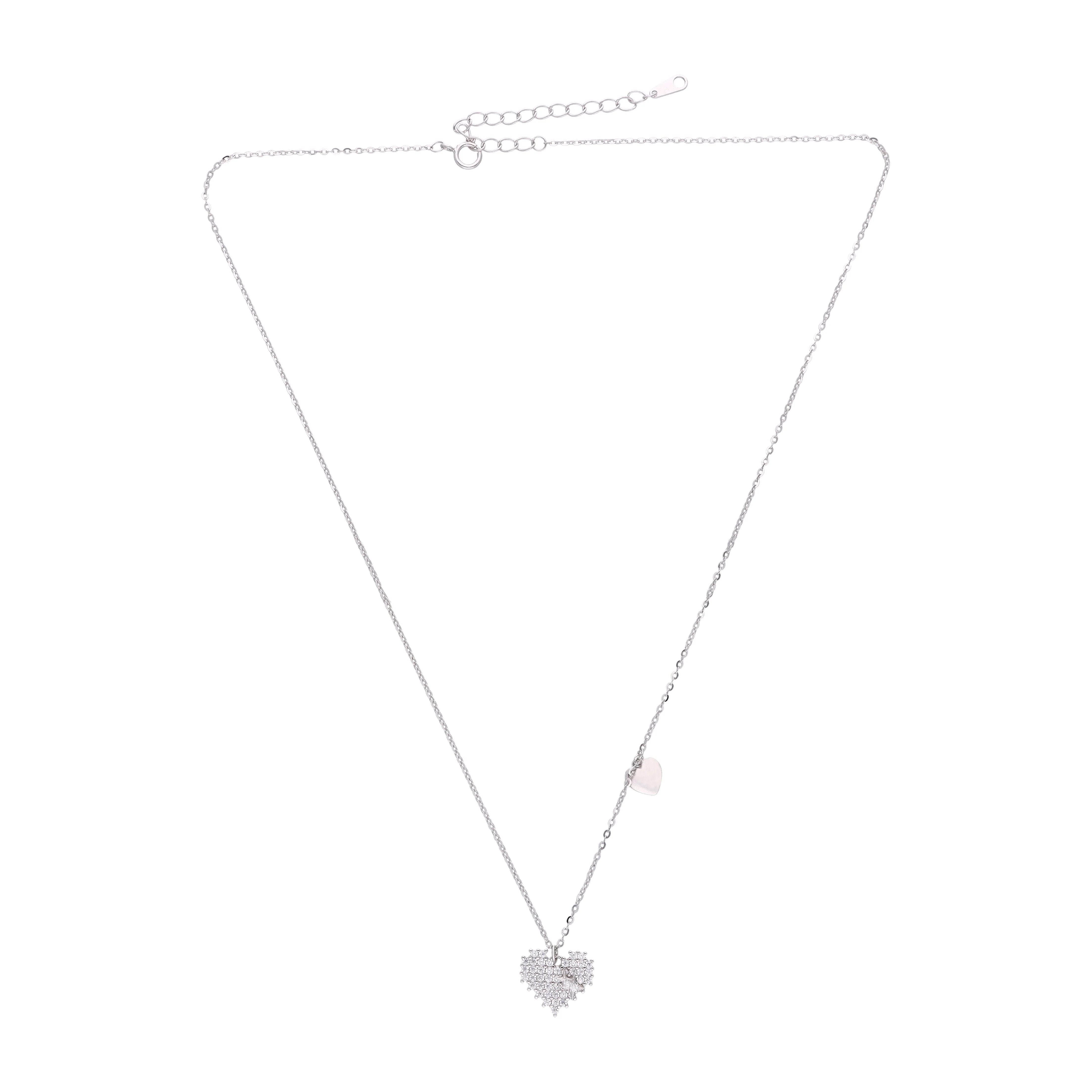 Sterling Silver Crystal Heart Necklace - Image 7