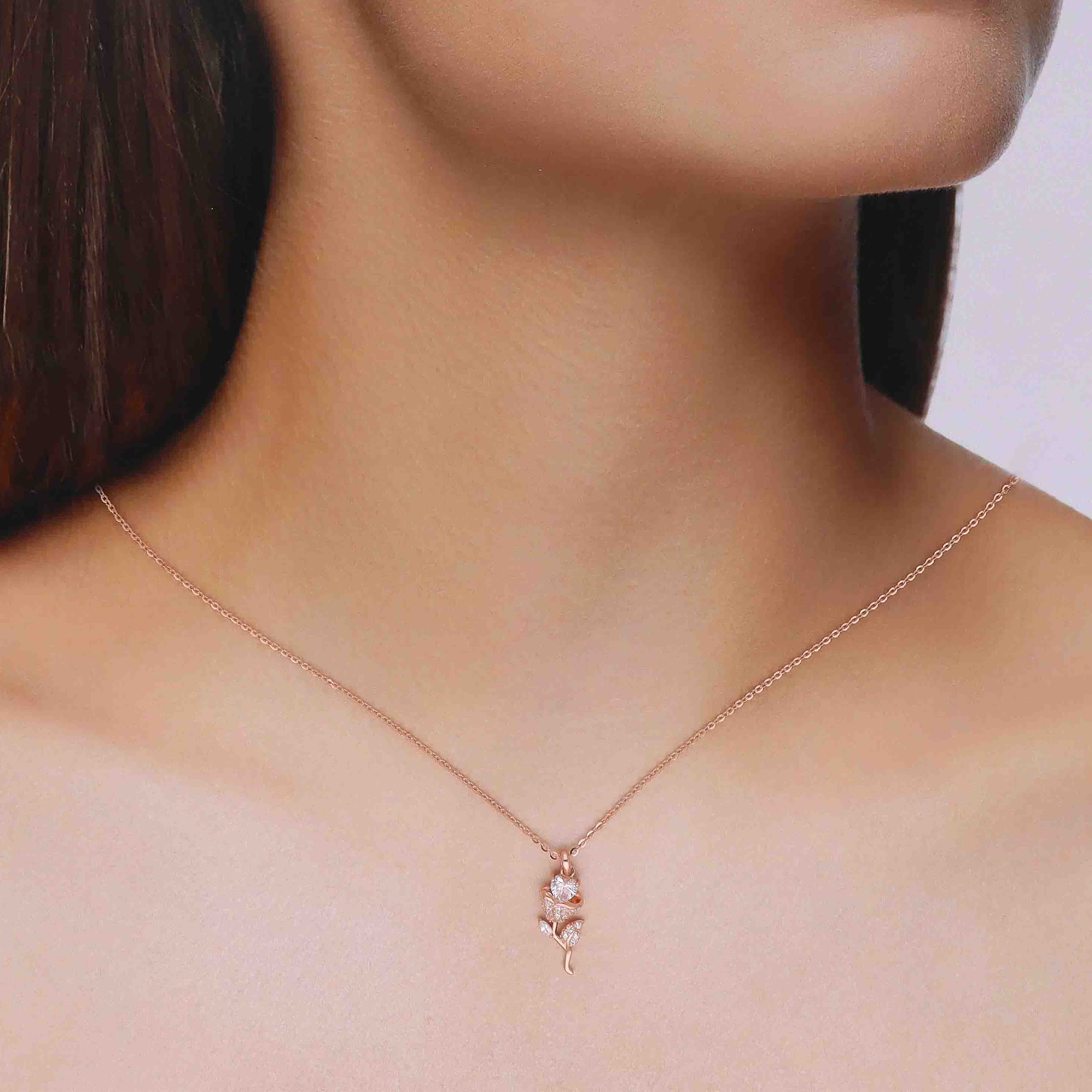 Sterling Love Rose Necklace - Image 2