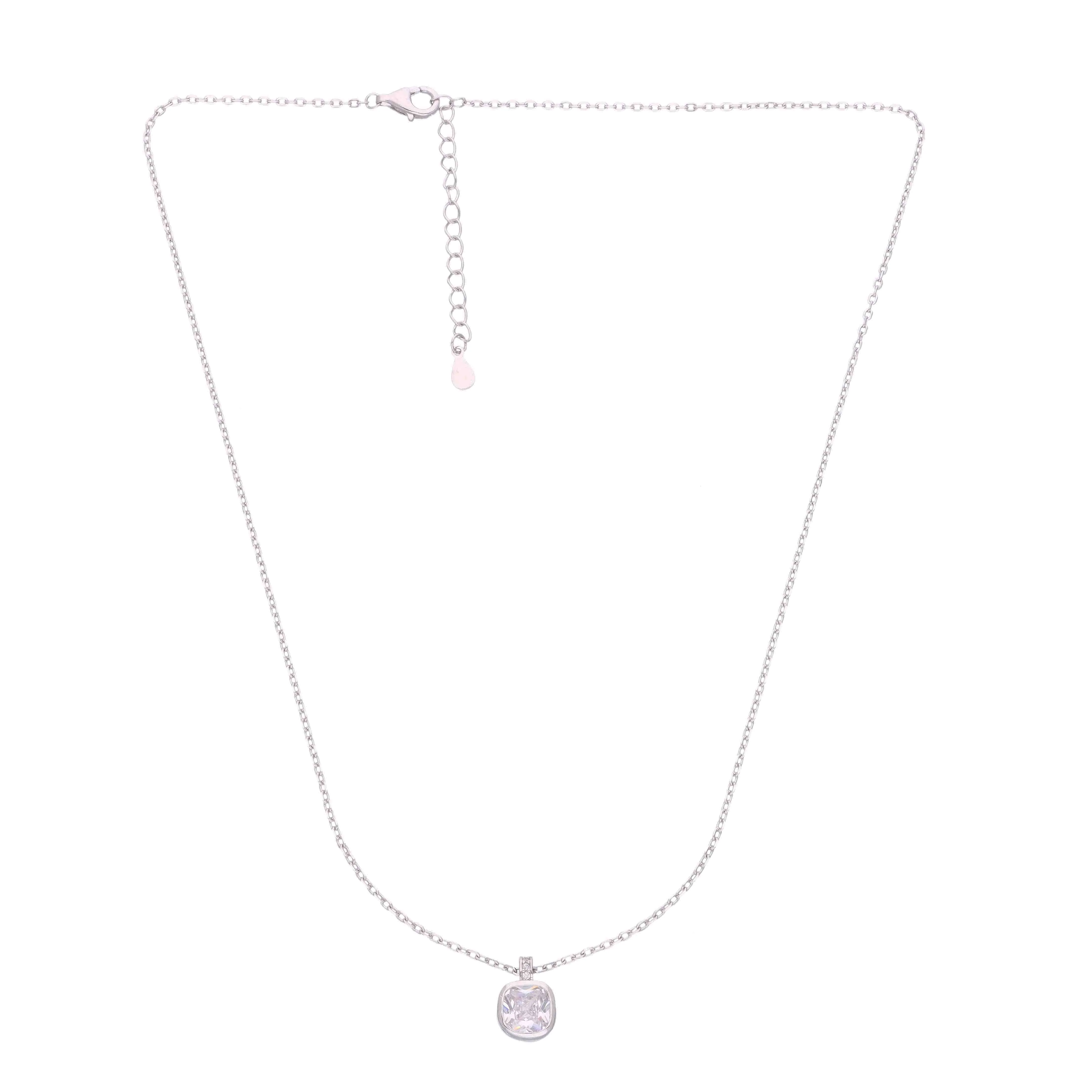 Classic Charm Cushion Cut Solitaire Necklace - Image 3