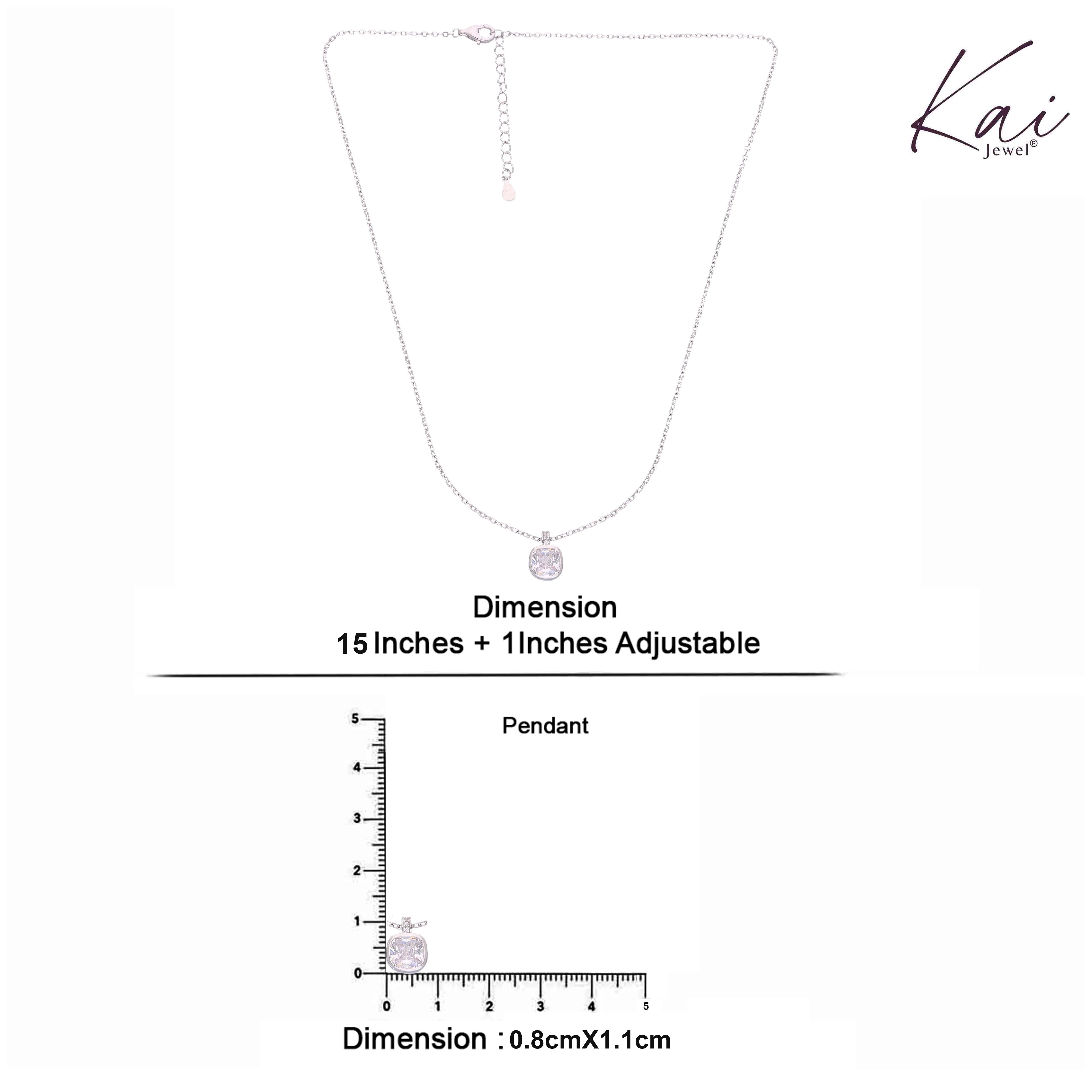 Classic Charm Cushion Cut Solitaire Necklace - Image 4
