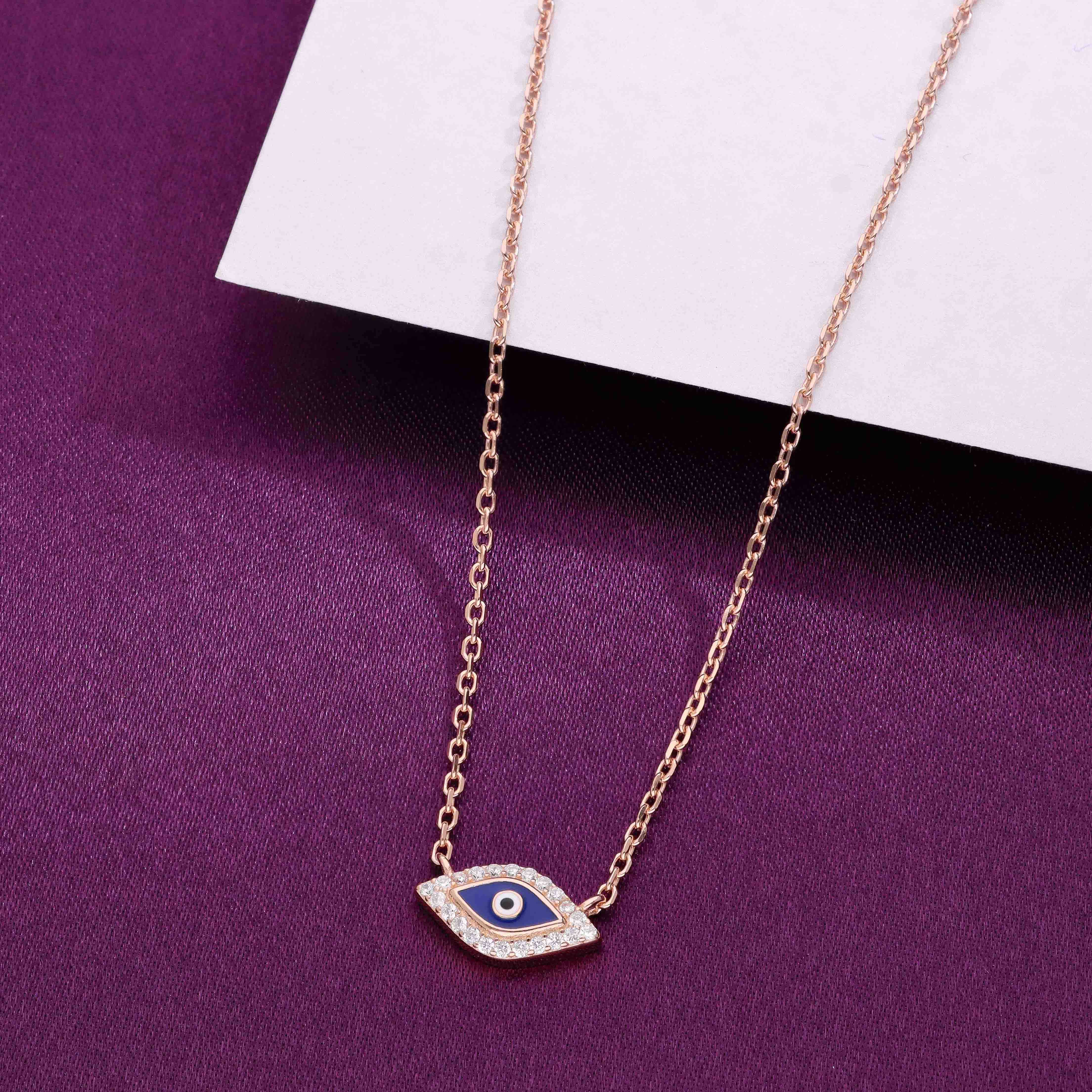 Sterling Silver Classic Evil Eye Necklace - Image 2