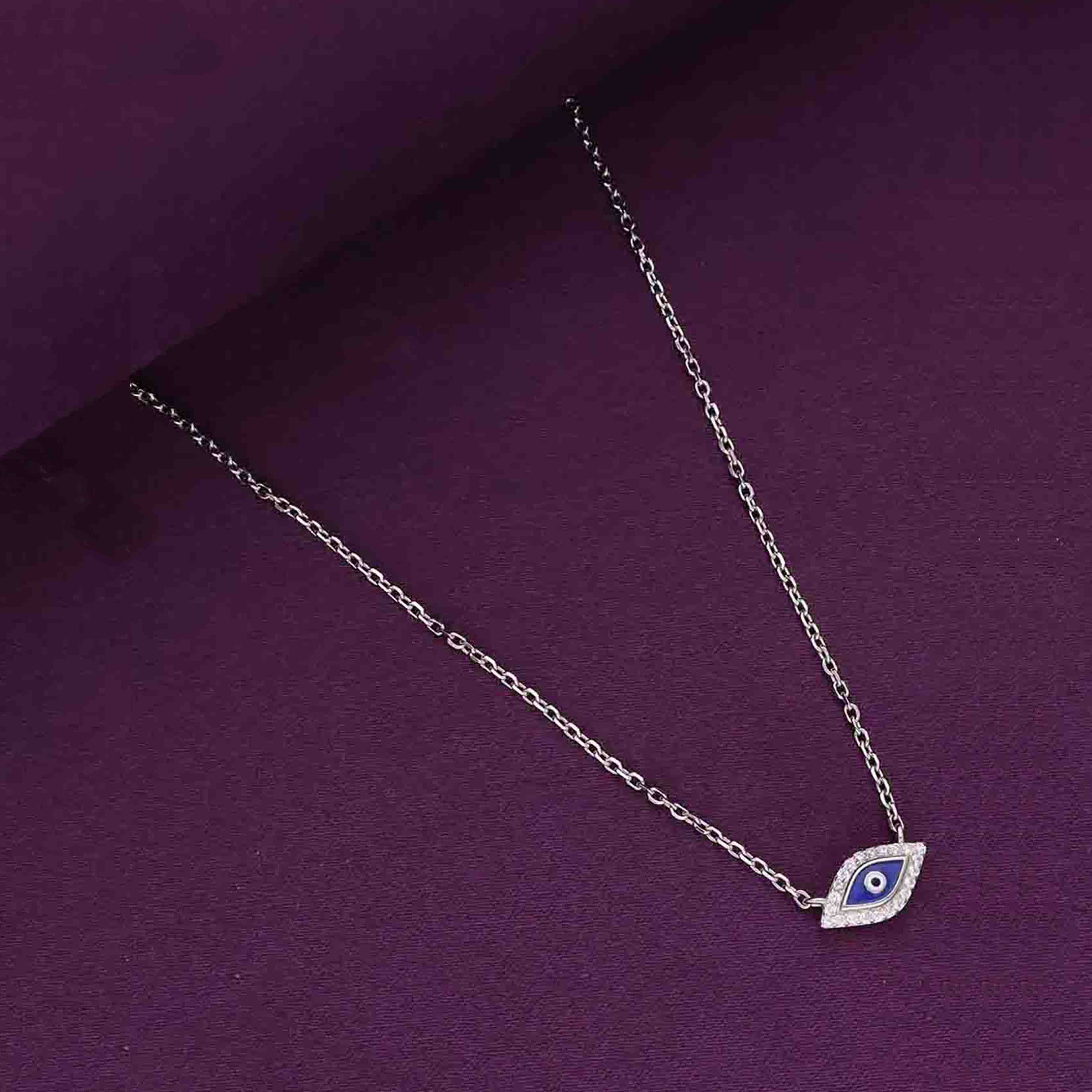 Sterling Silver Classic Evil Eye Necklace - Image 3