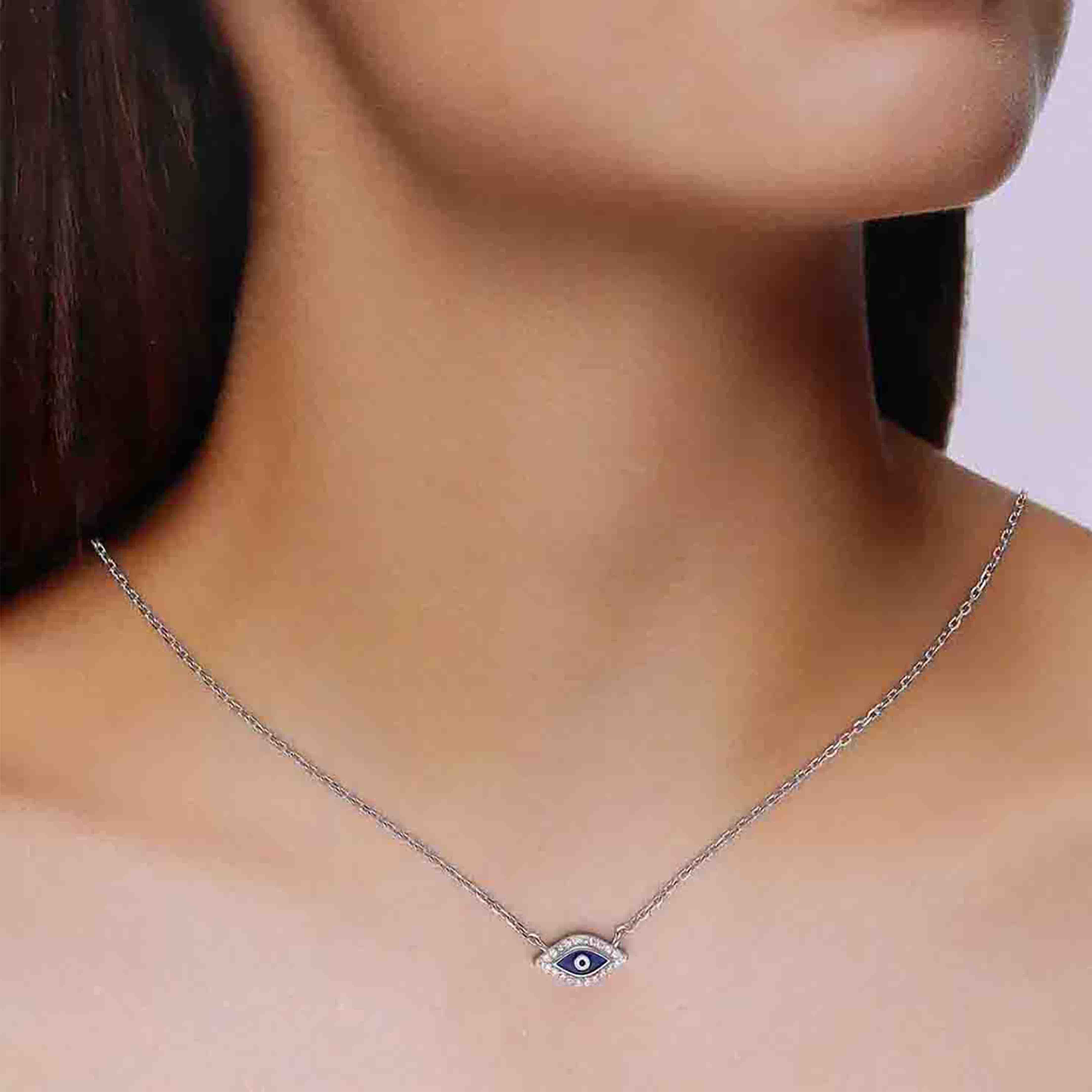 Sterling Silver Classic Evil Eye Necklace - Image 5