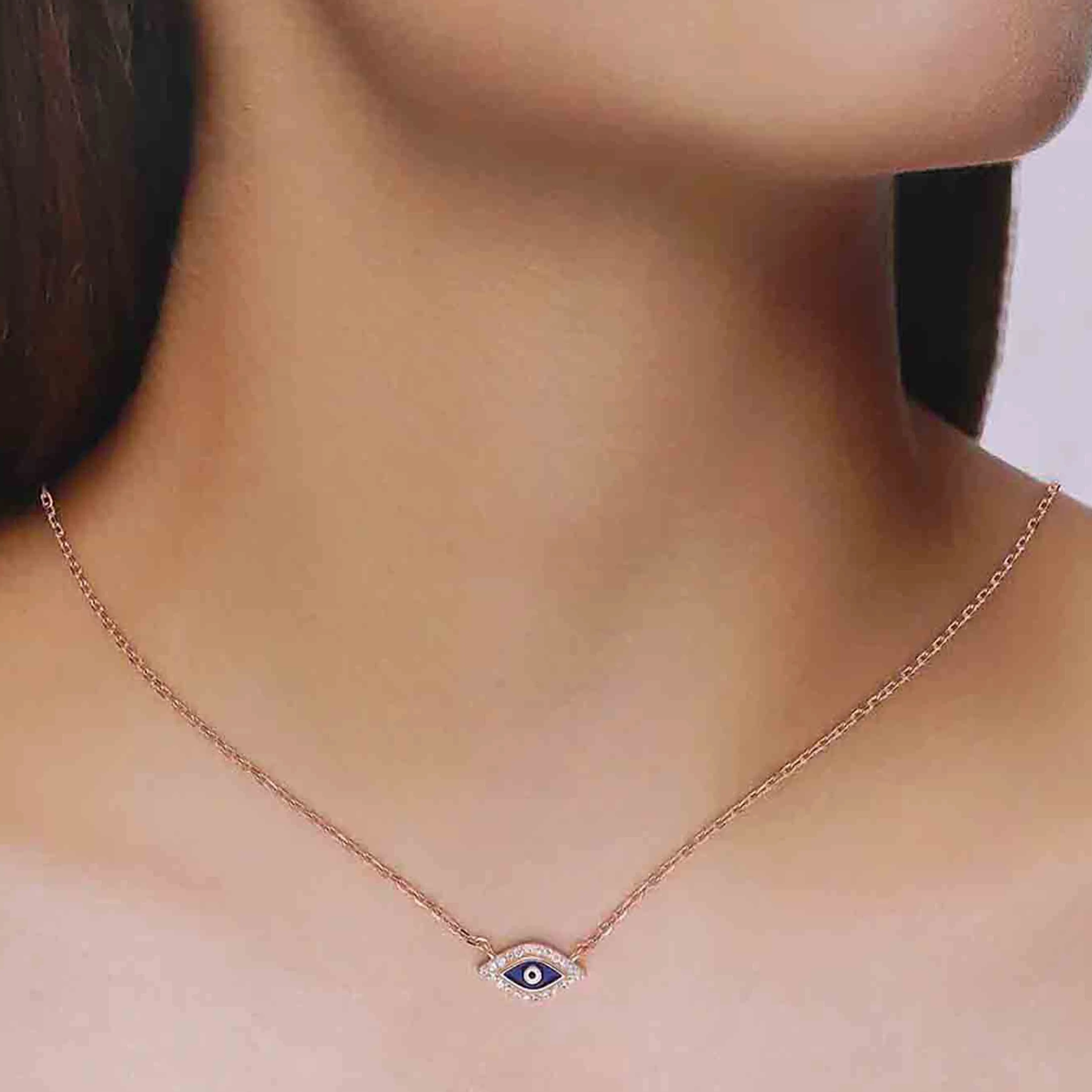 Sterling Silver Classic Evil Eye Necklace - Image 6