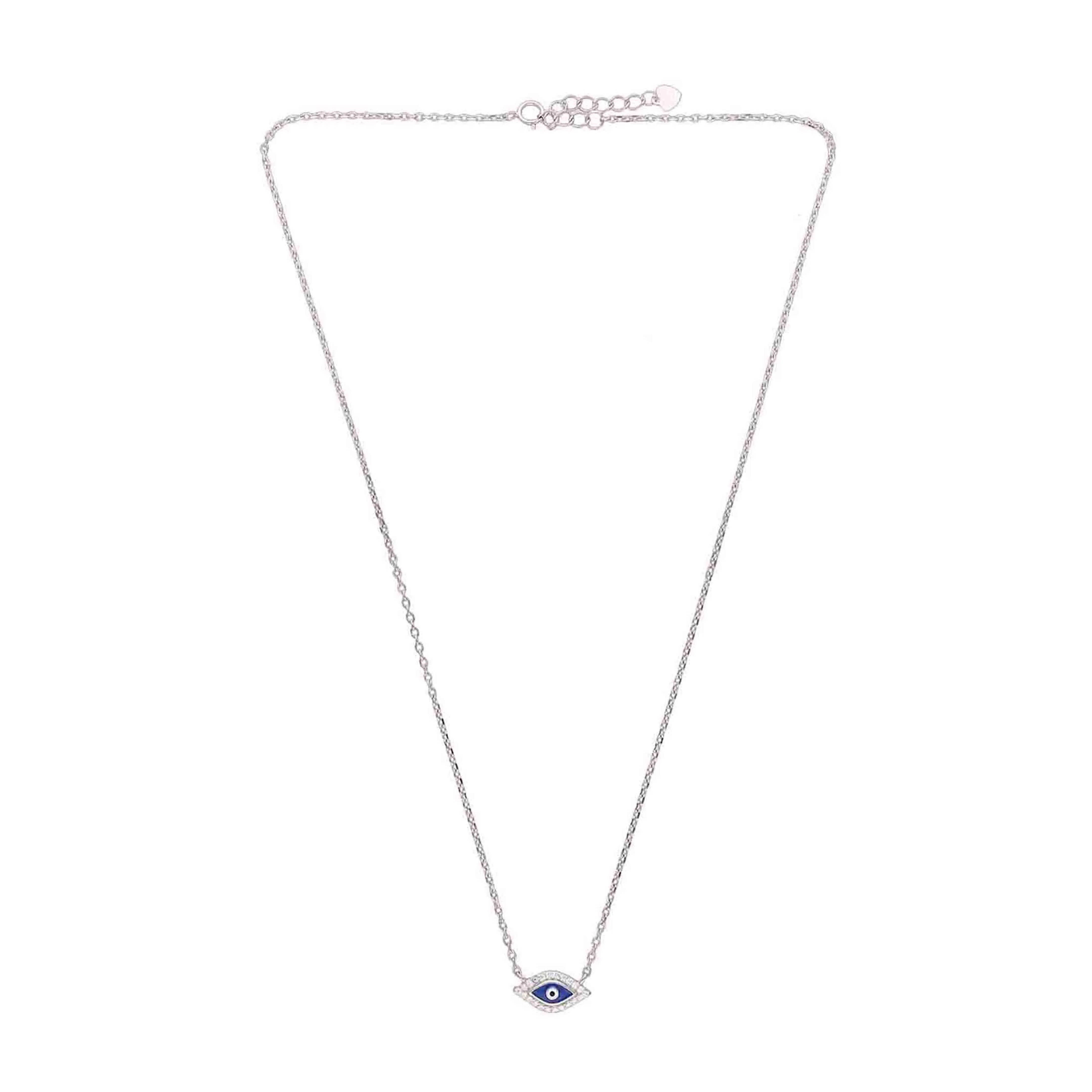 Sterling Silver Classic Evil Eye Necklace - Image 7