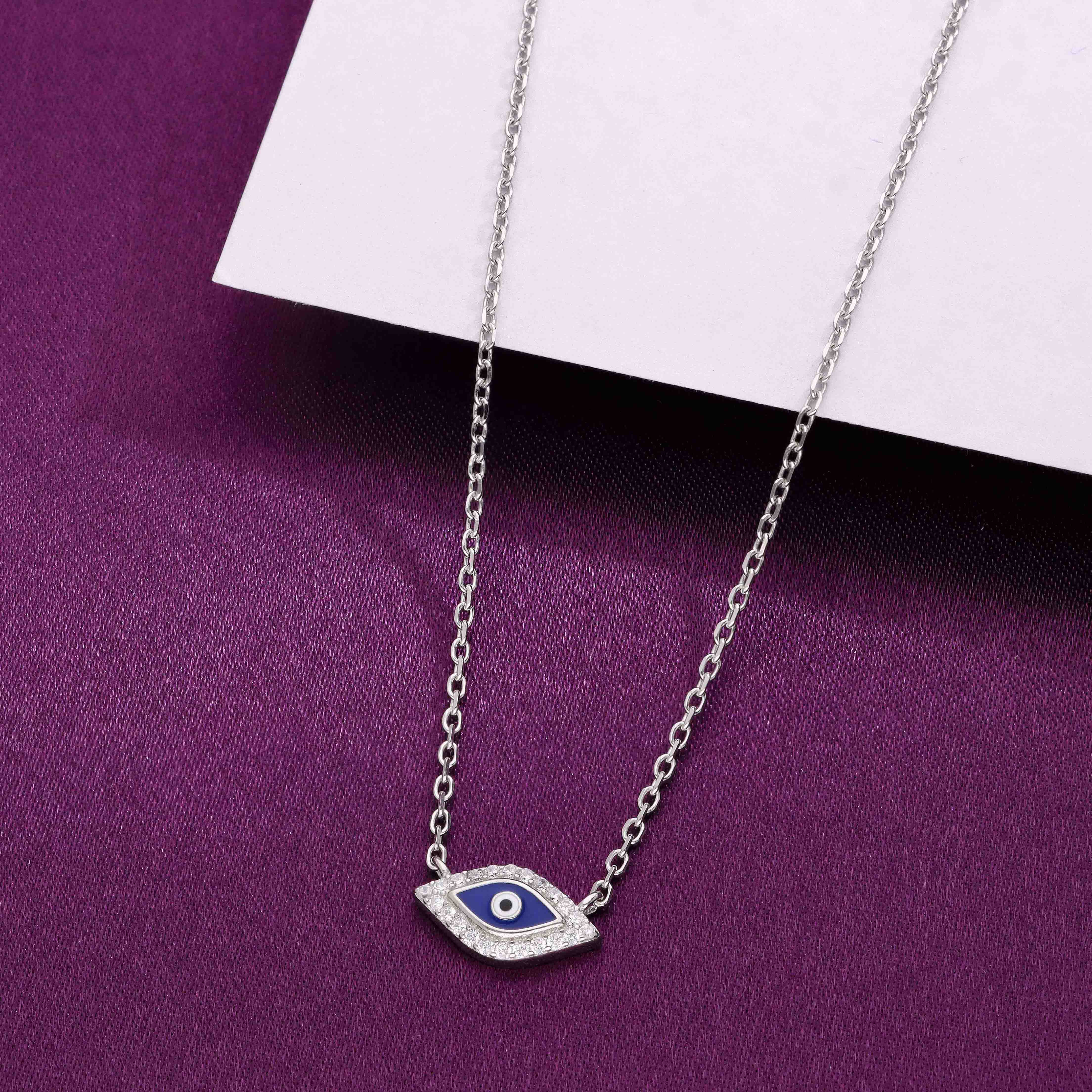 Sterling Silver Classic Evil Eye Necklace - Image 9