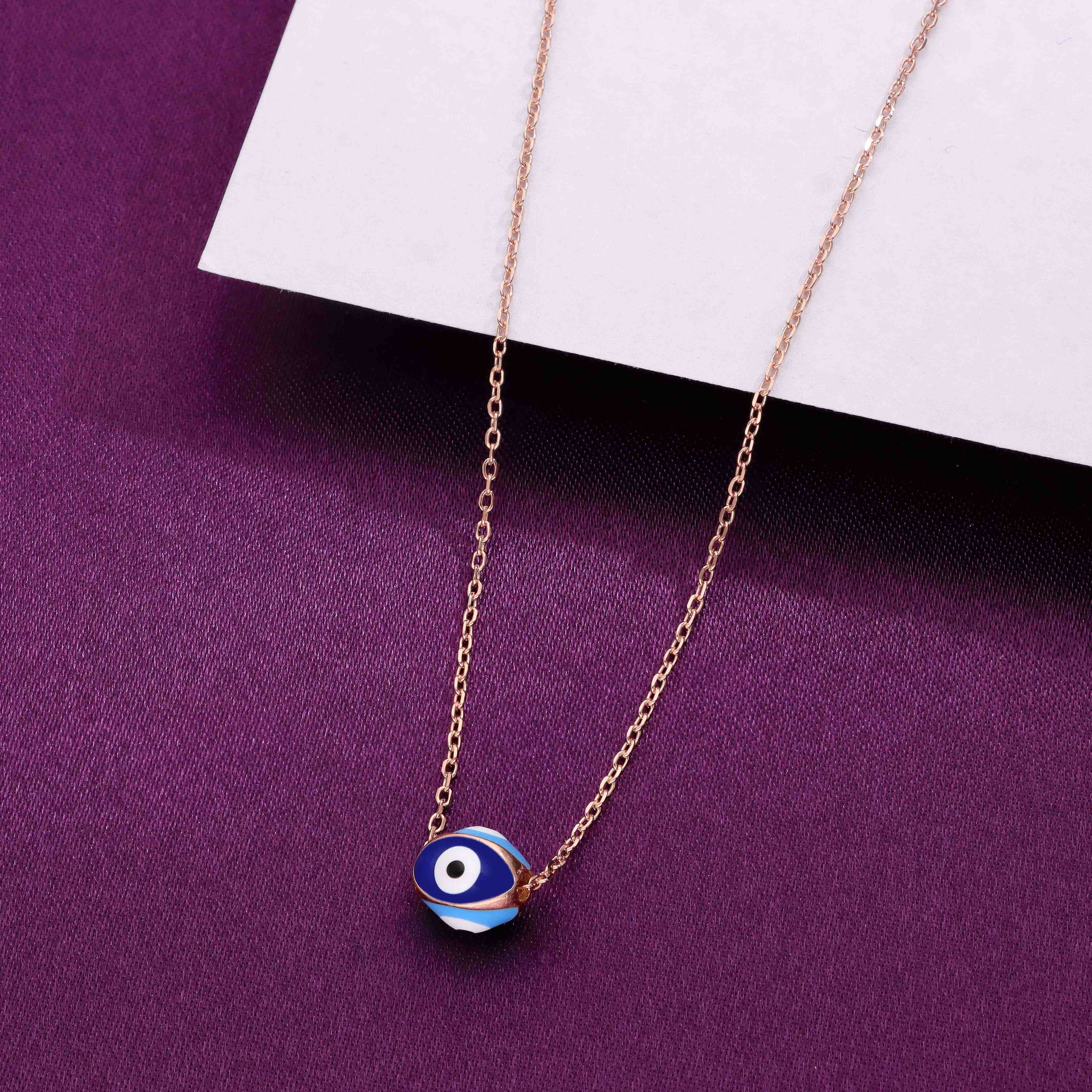 Sterling Silver Chic Evil Eye Neckalce - Image 10