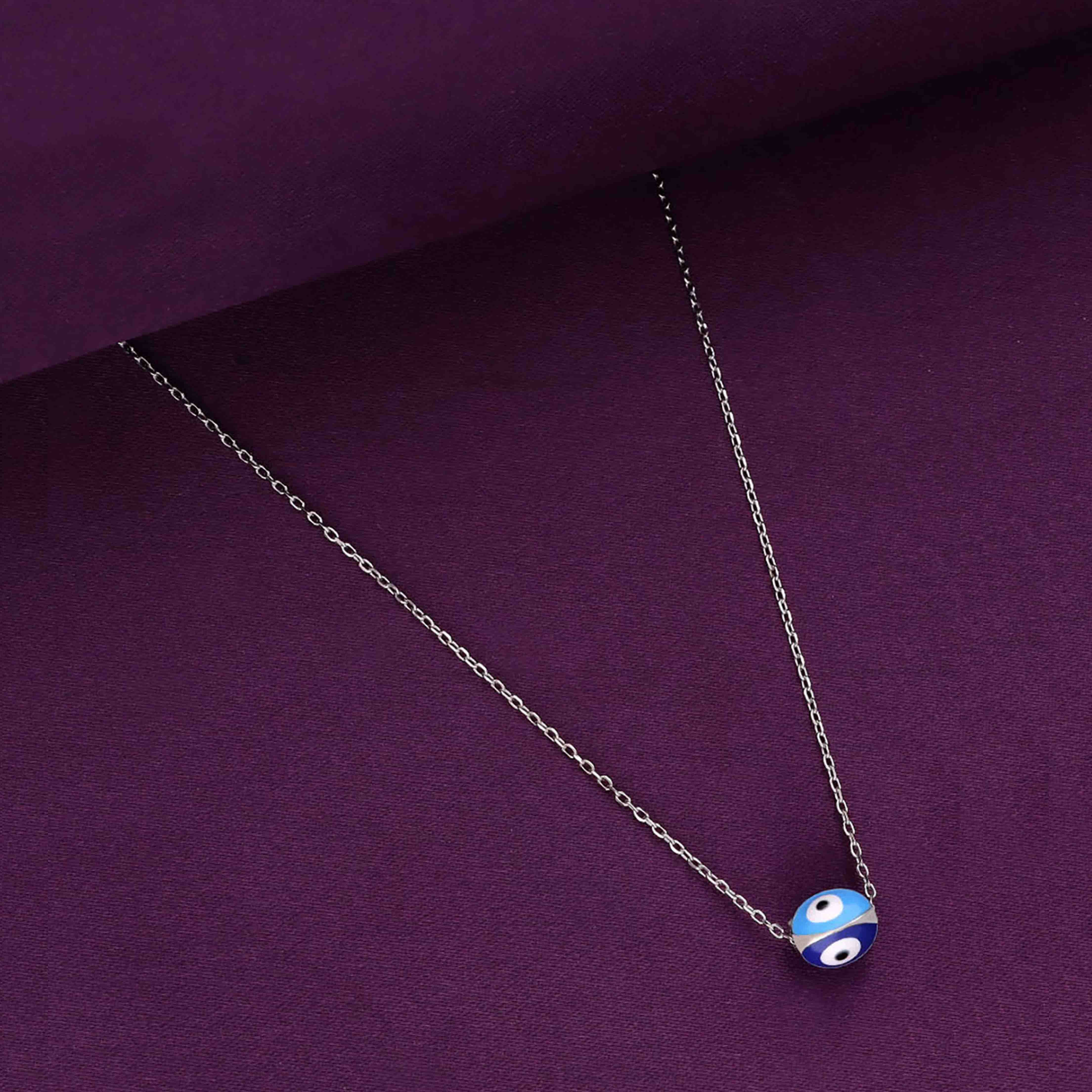 Sterling Silver Chic Evil Eye Neckalce - Image 3