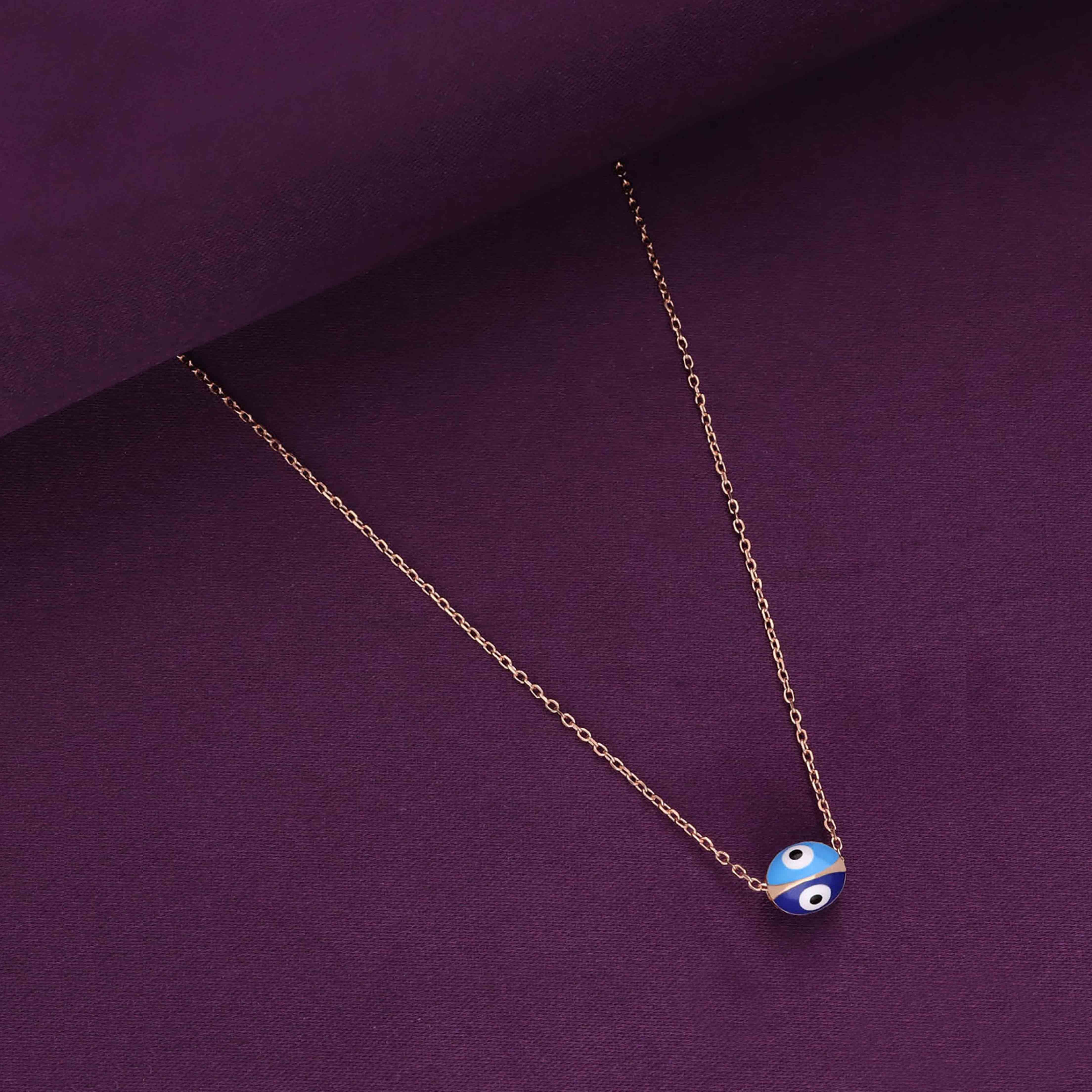 Sterling Silver Chic Evil Eye Neckalce - Image 4