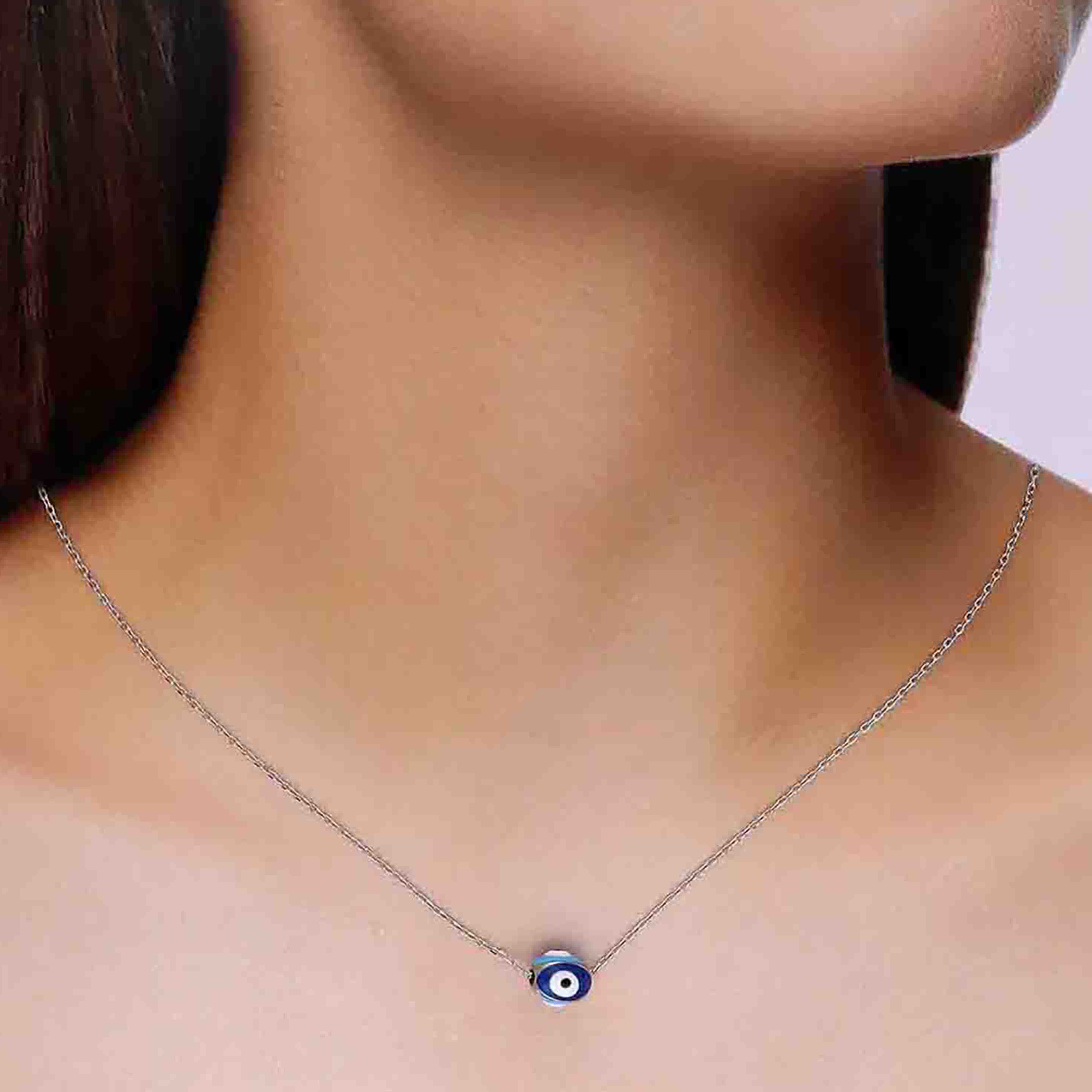 Sterling Silver Chic Evil Eye Neckalce - Image 5