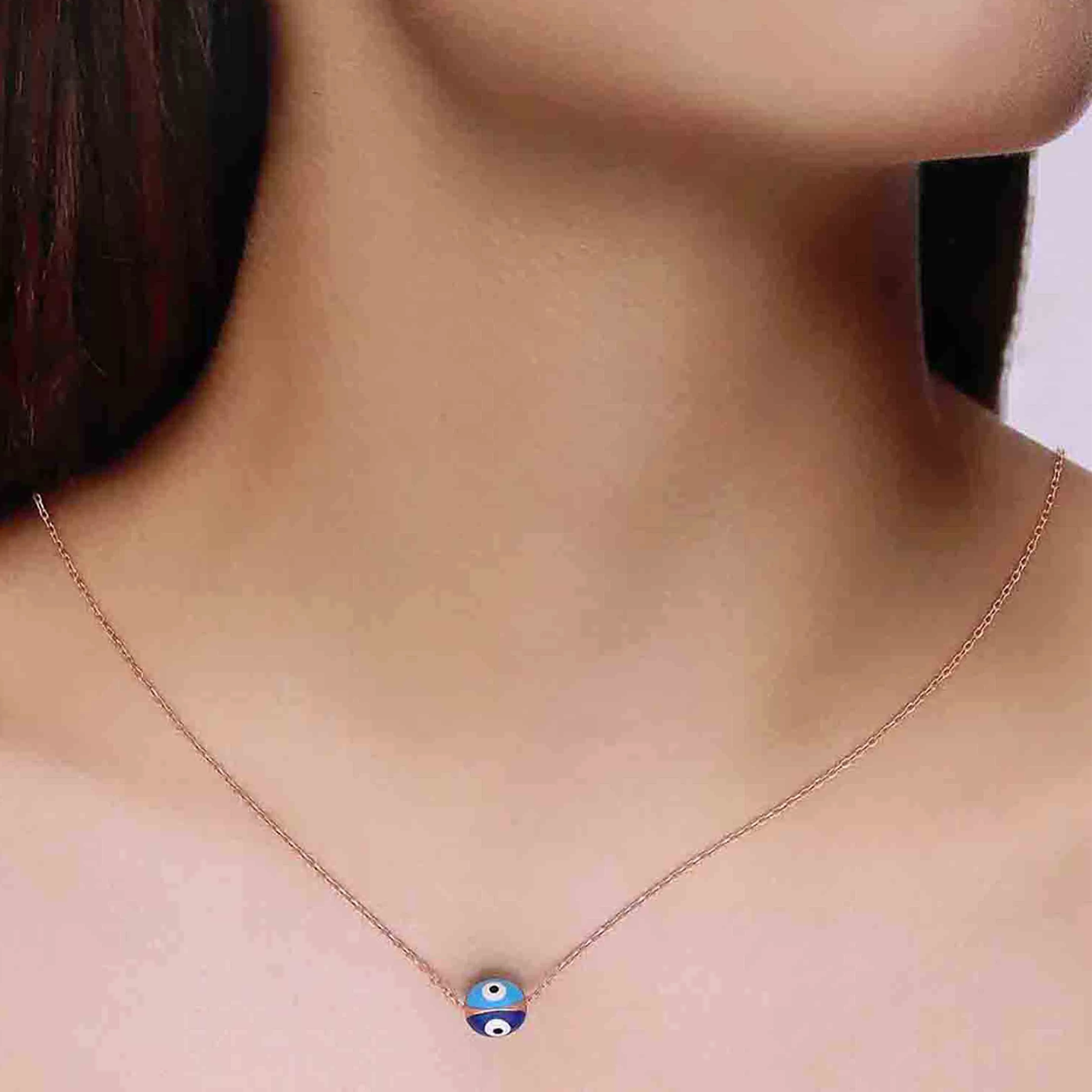 Sterling Silver Chic Evil Eye Neckalce - Image 6