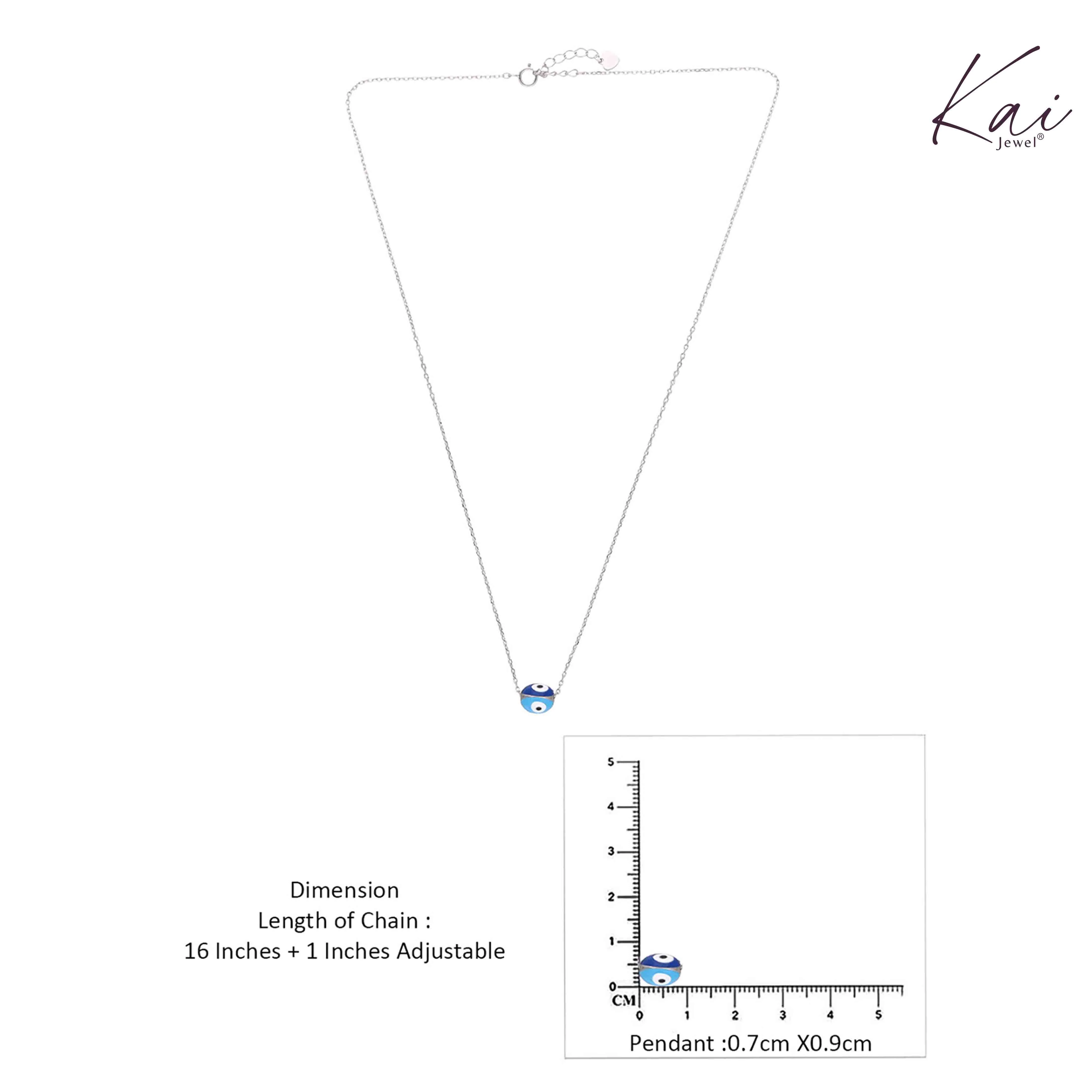 Sterling Silver Chic Evil Eye Neckalce - Image 8