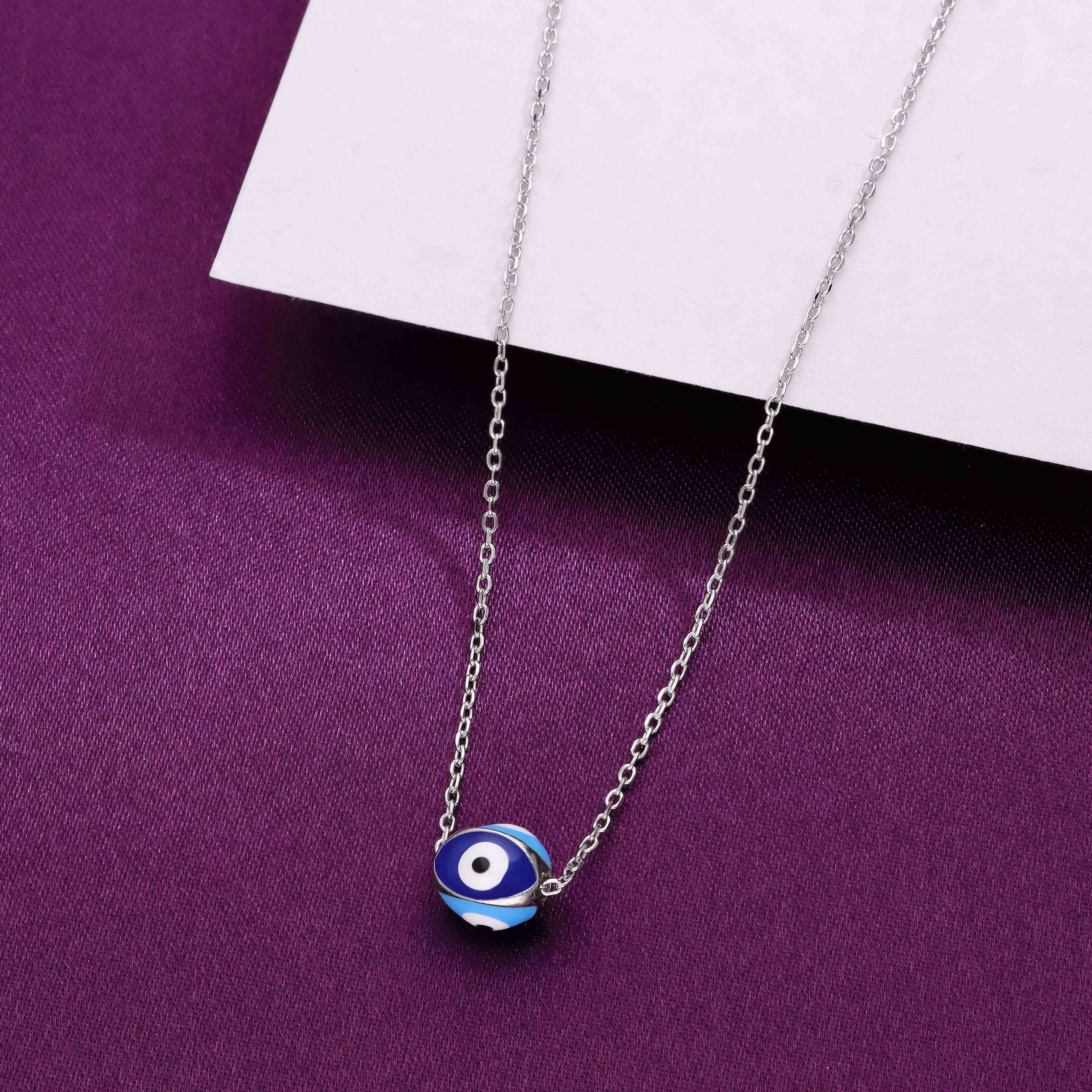 Sterling Silver Chic Evil Eye Neckalce - Image 9