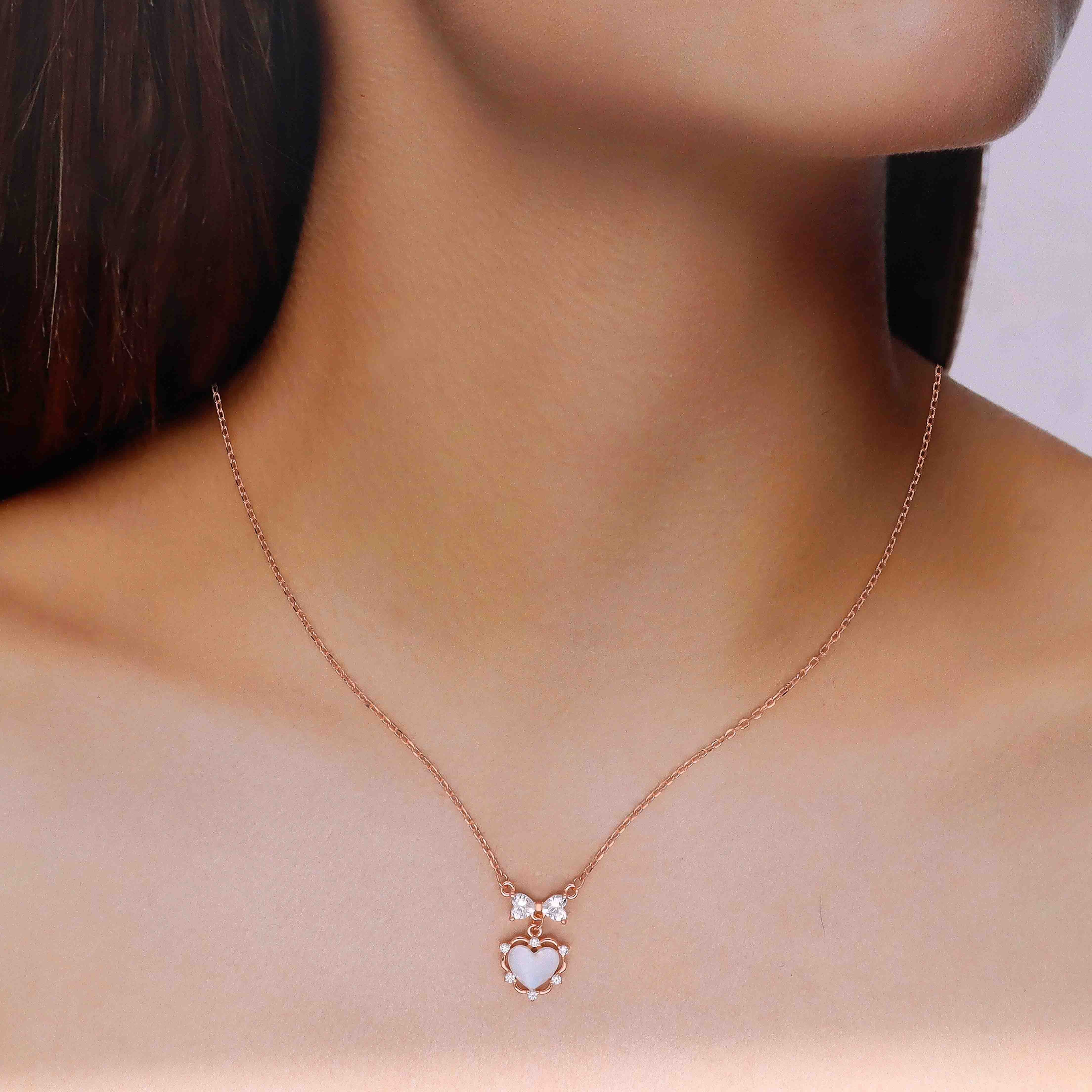 Classic Sterling Silver Heart Necklace - Image 4