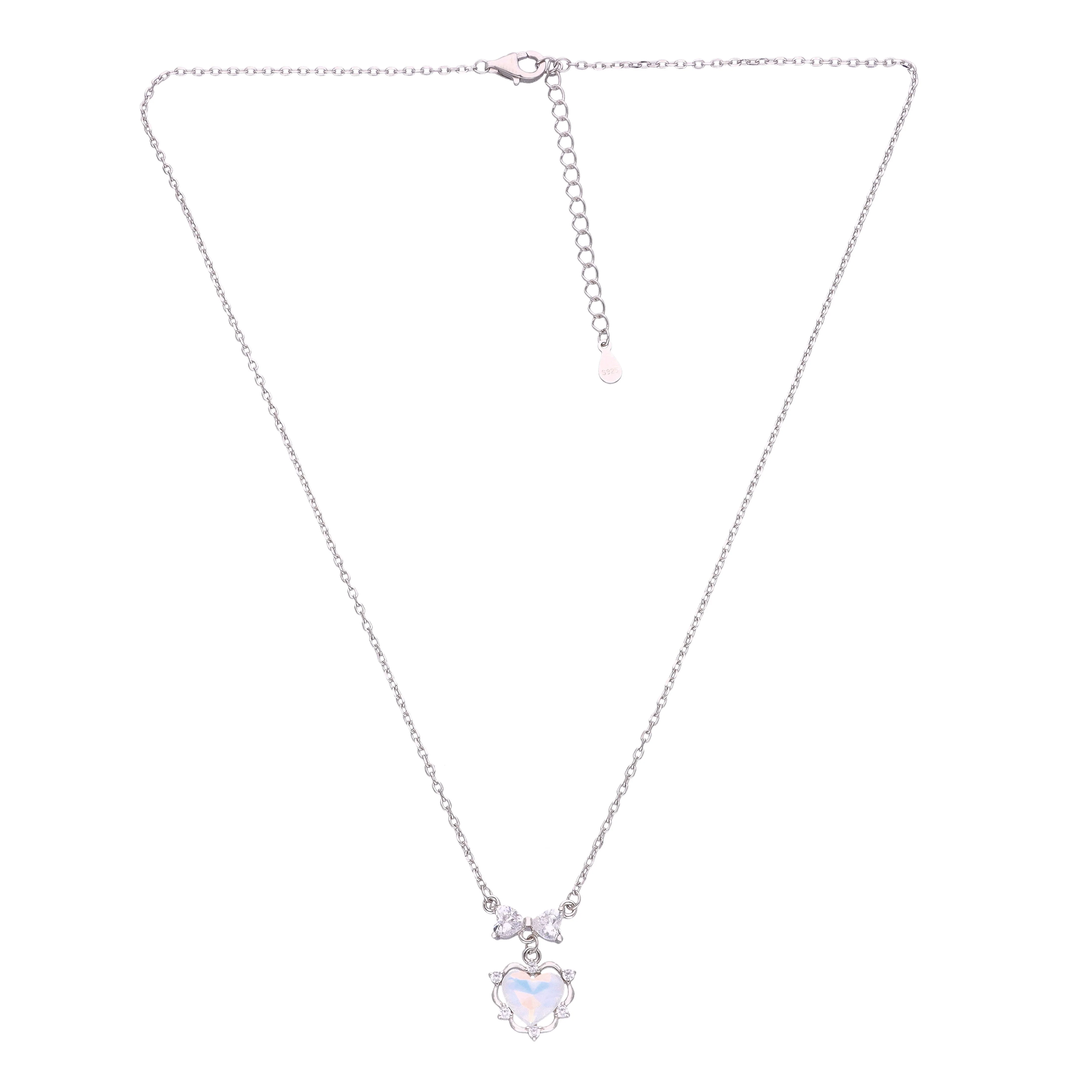 Classic Sterling Silver Heart Necklace - Image 5