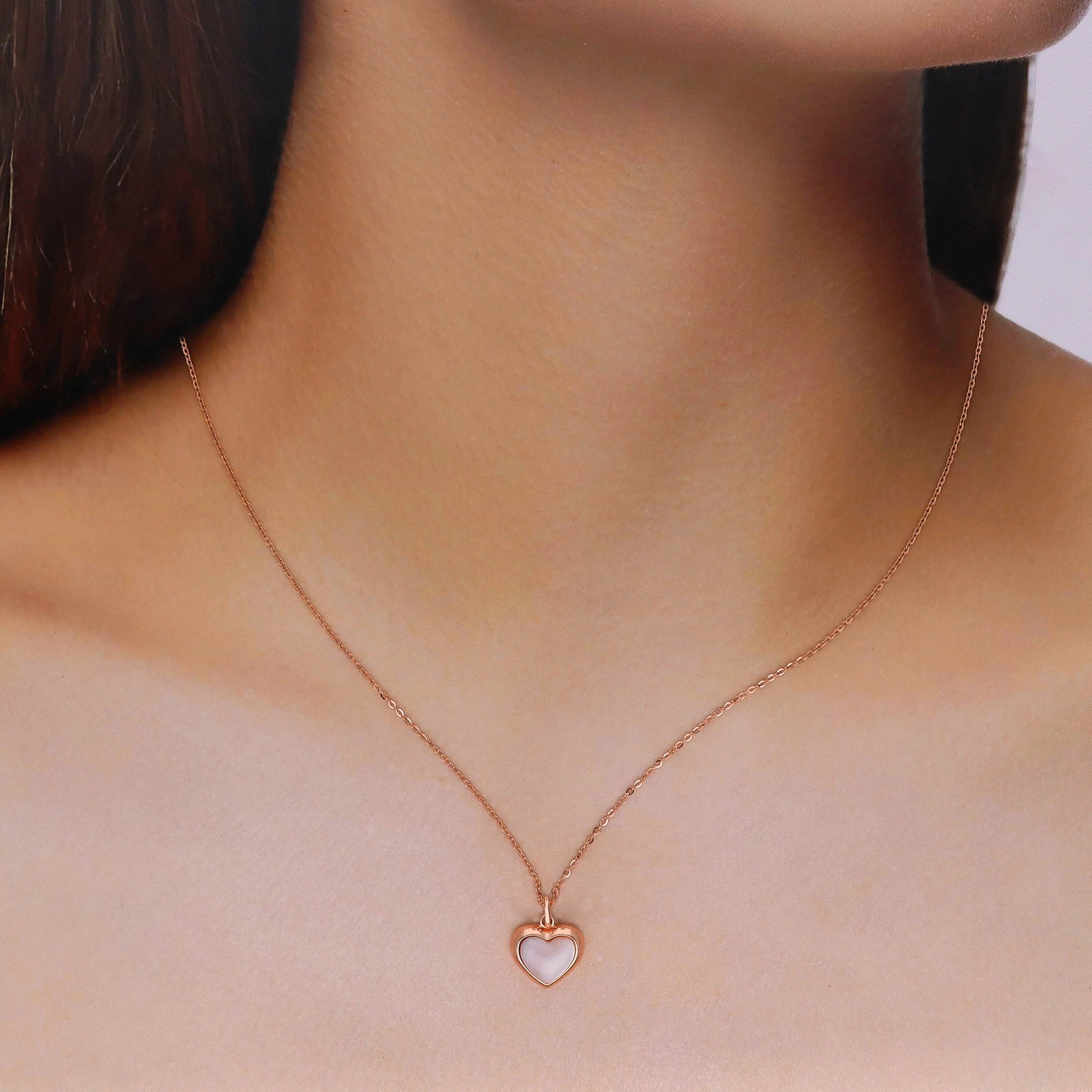 Minimalist Rose Gold Heart Pendant Necklace - Image 2